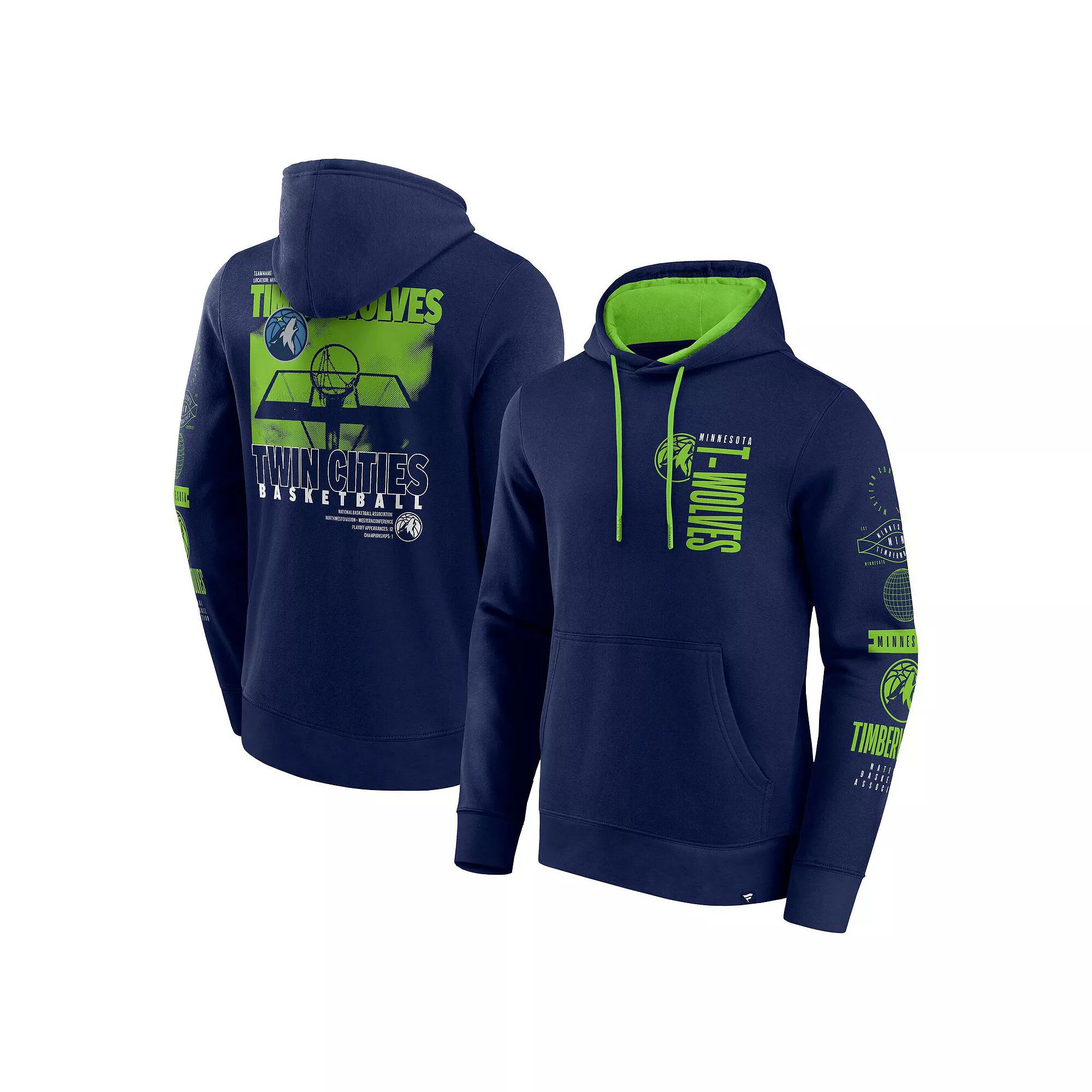 Men's Fanatics Navy Minnesota Timberwolves Game Time Crossover Pullover Hoodie, Size: Medium, Blue Product Image