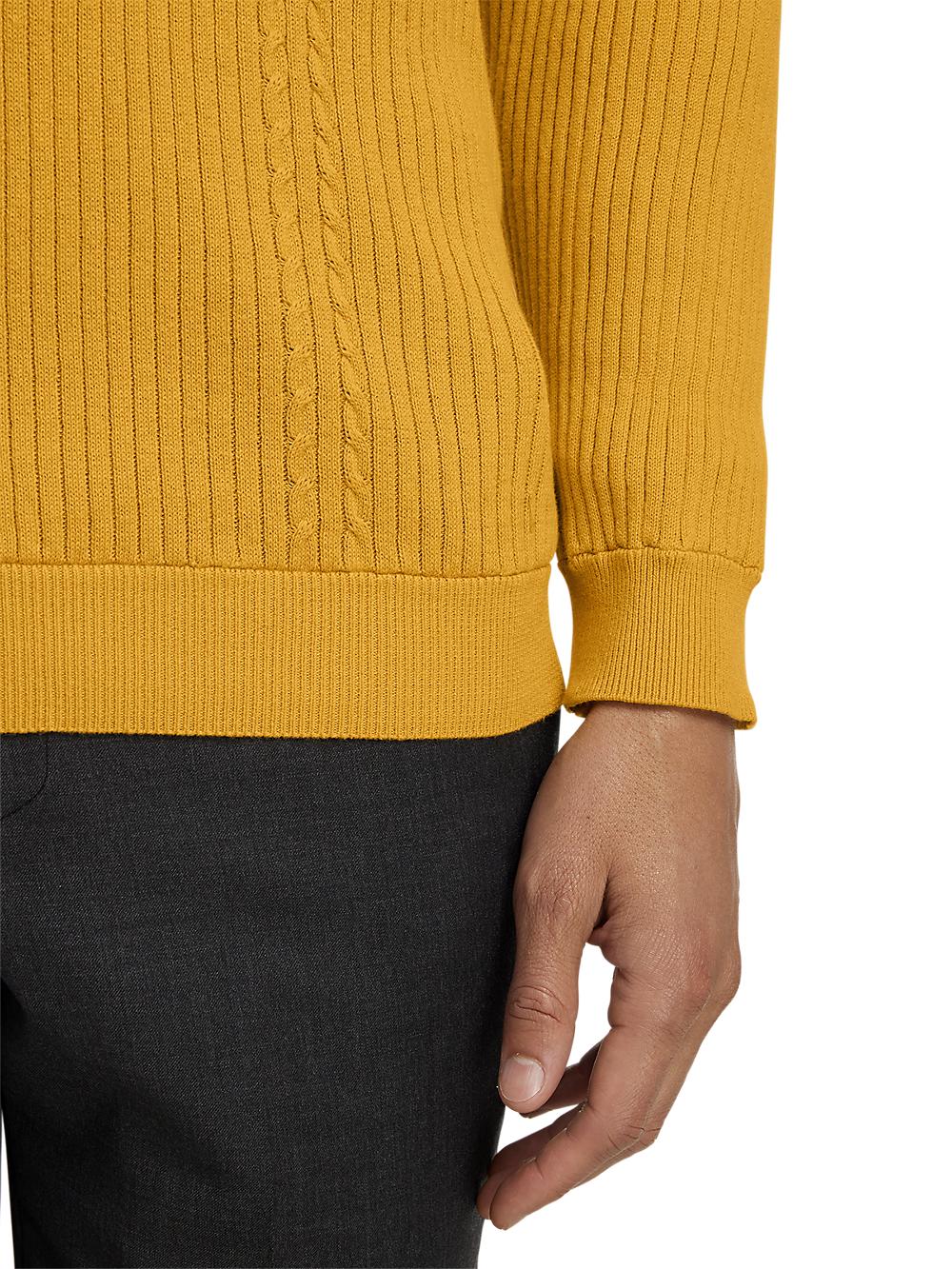 Cotton Three Button Polo - Gold Product Image