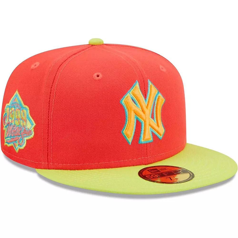 Men's New Era Red/Neon Green New York Yankees Lava Highlighter Combo 59FIFTY Fitted Hat,  Product Image