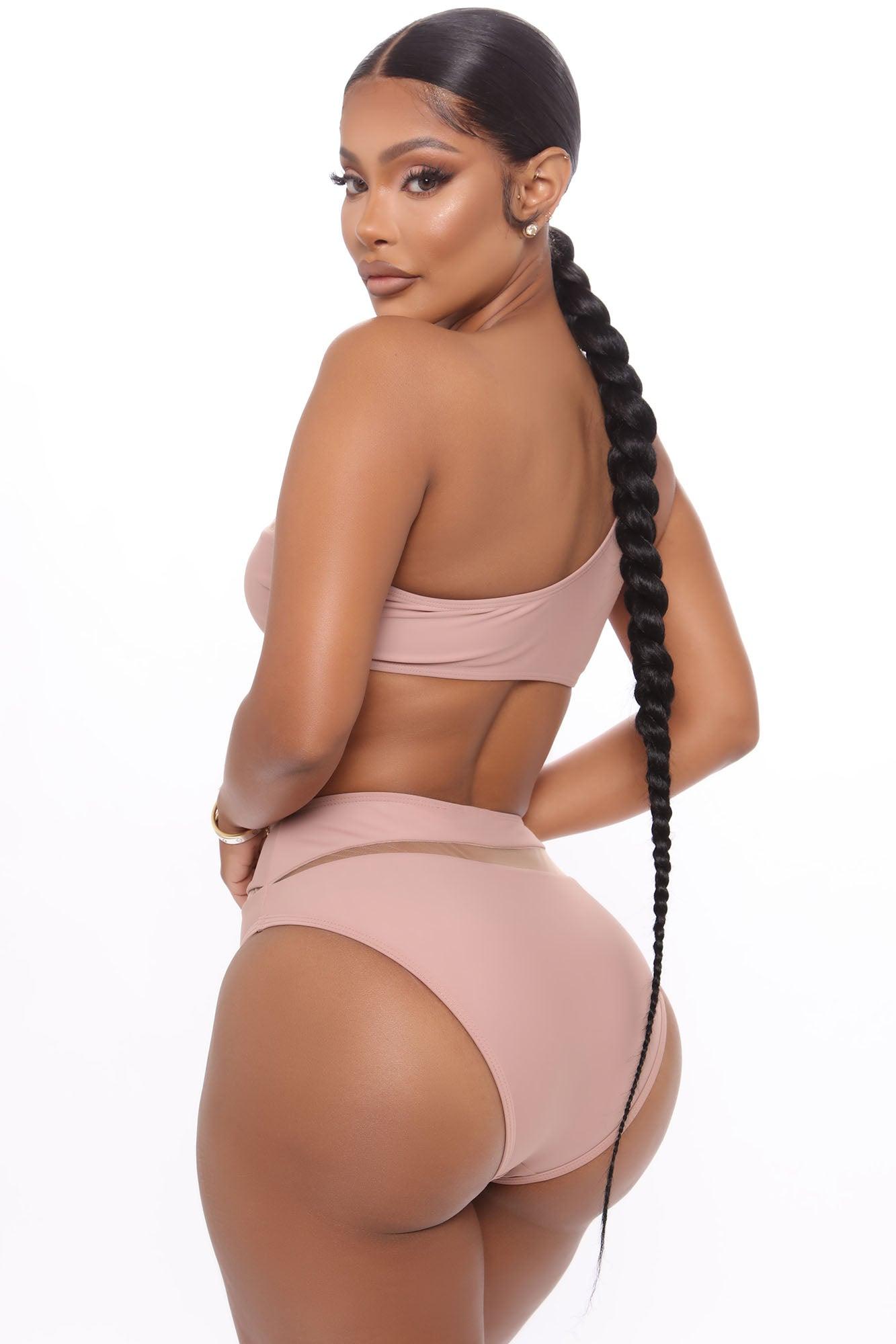 Island Hideout Cutout Mesh 2 Piece Bikini - Nude Product Image