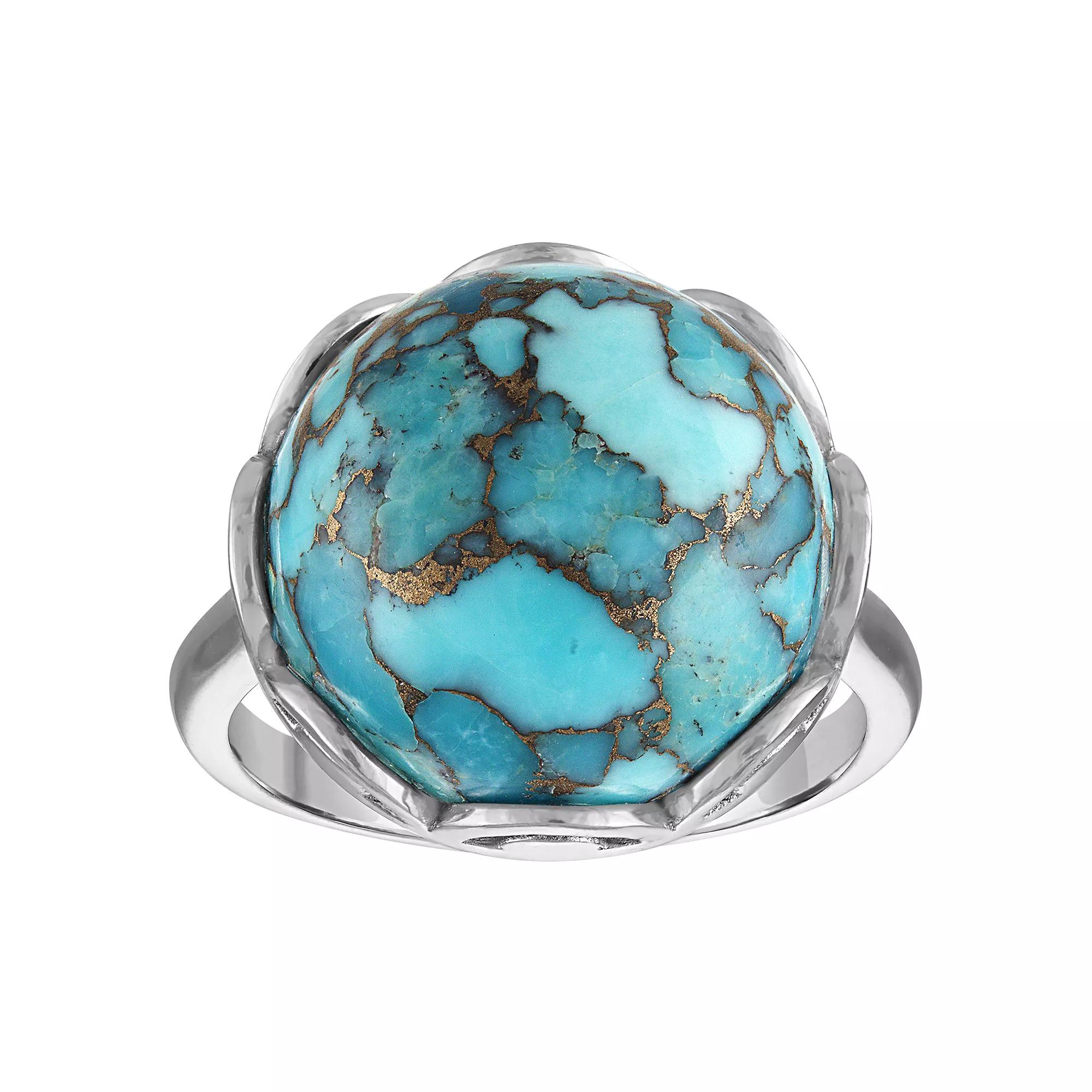 Designs by Gioelli Sterling Silver Blue Copper Turquoise Ring, Women's, Size: 10 Product Image