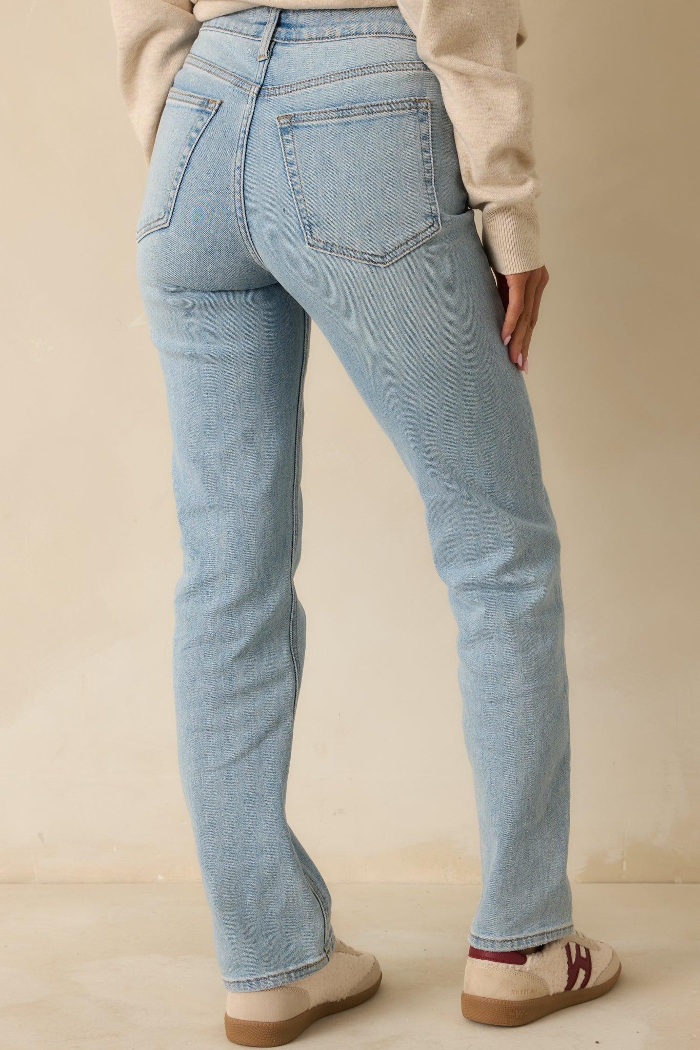 Dusk Enchantment Light Wash Straight Leg Jeans Product Image