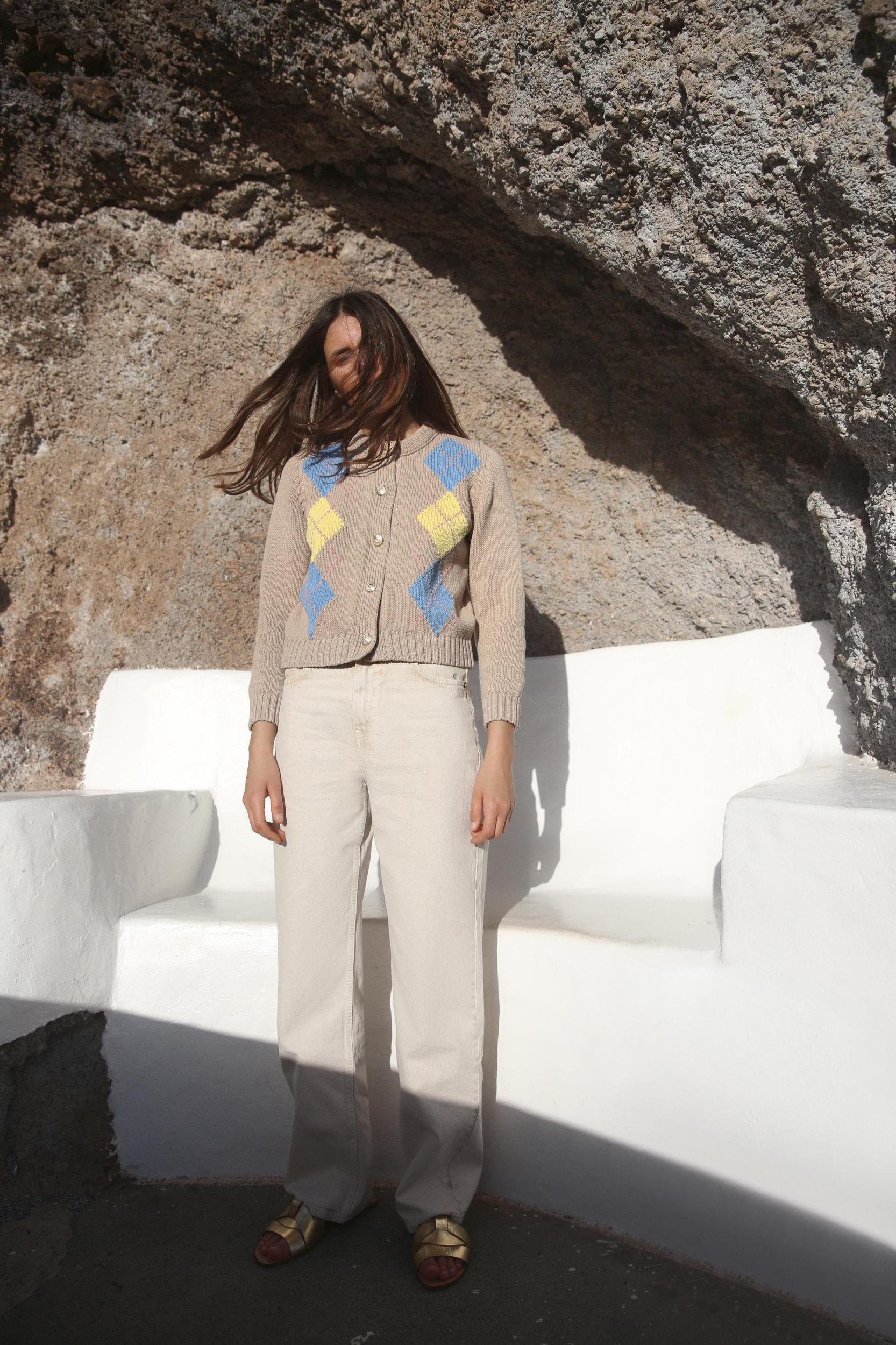 ARGYLE KNIT CARDIGAN Product Image