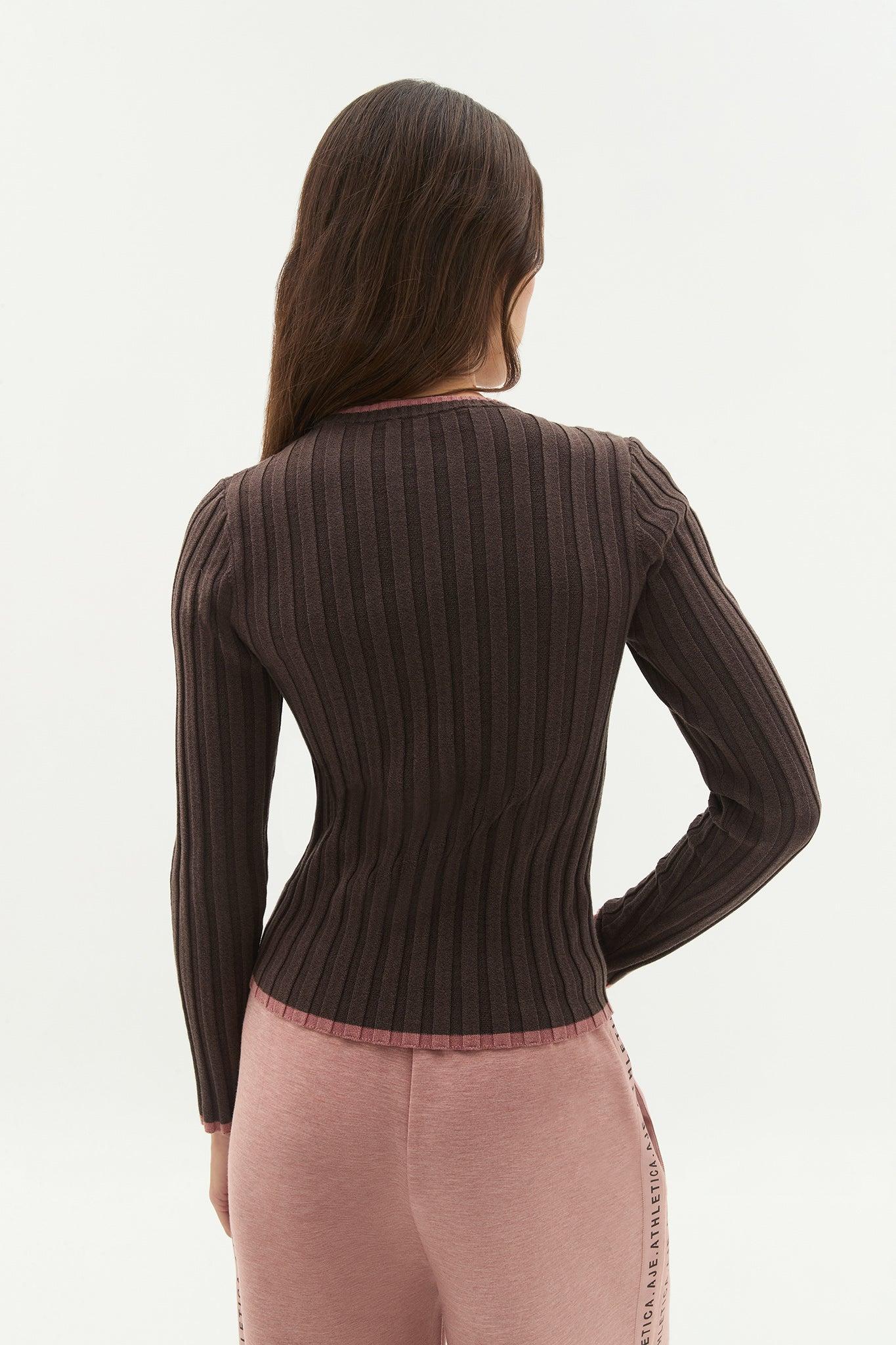 Long Sleeve Rib Knit Top 438 Product Image