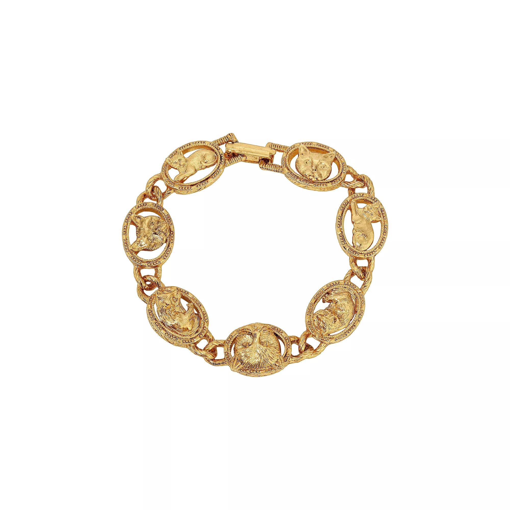 1928 Cat Link Station Bracelet, Womens, Yellow Product Image