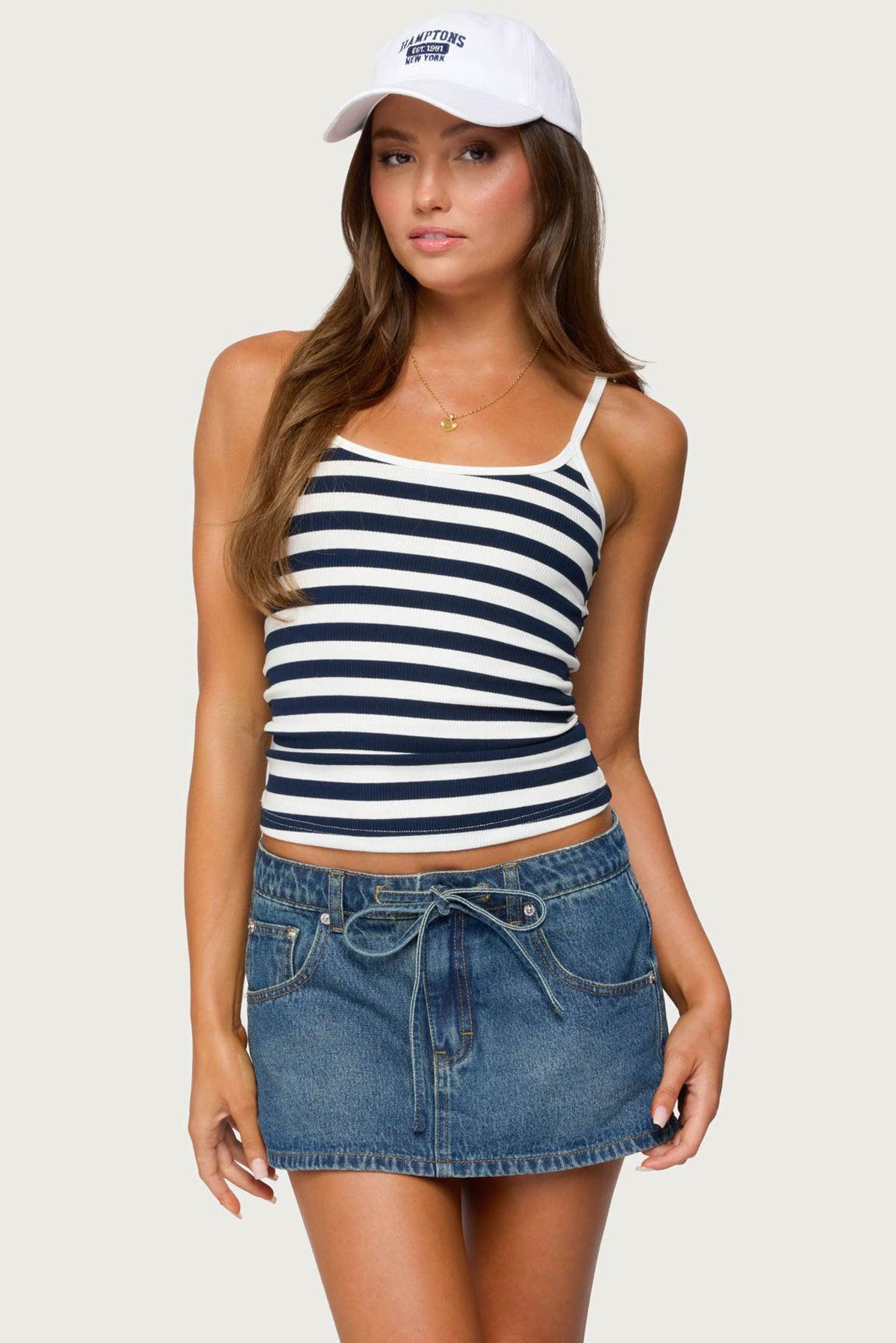 Bailee Striped Ribbed Tank Top Product Image