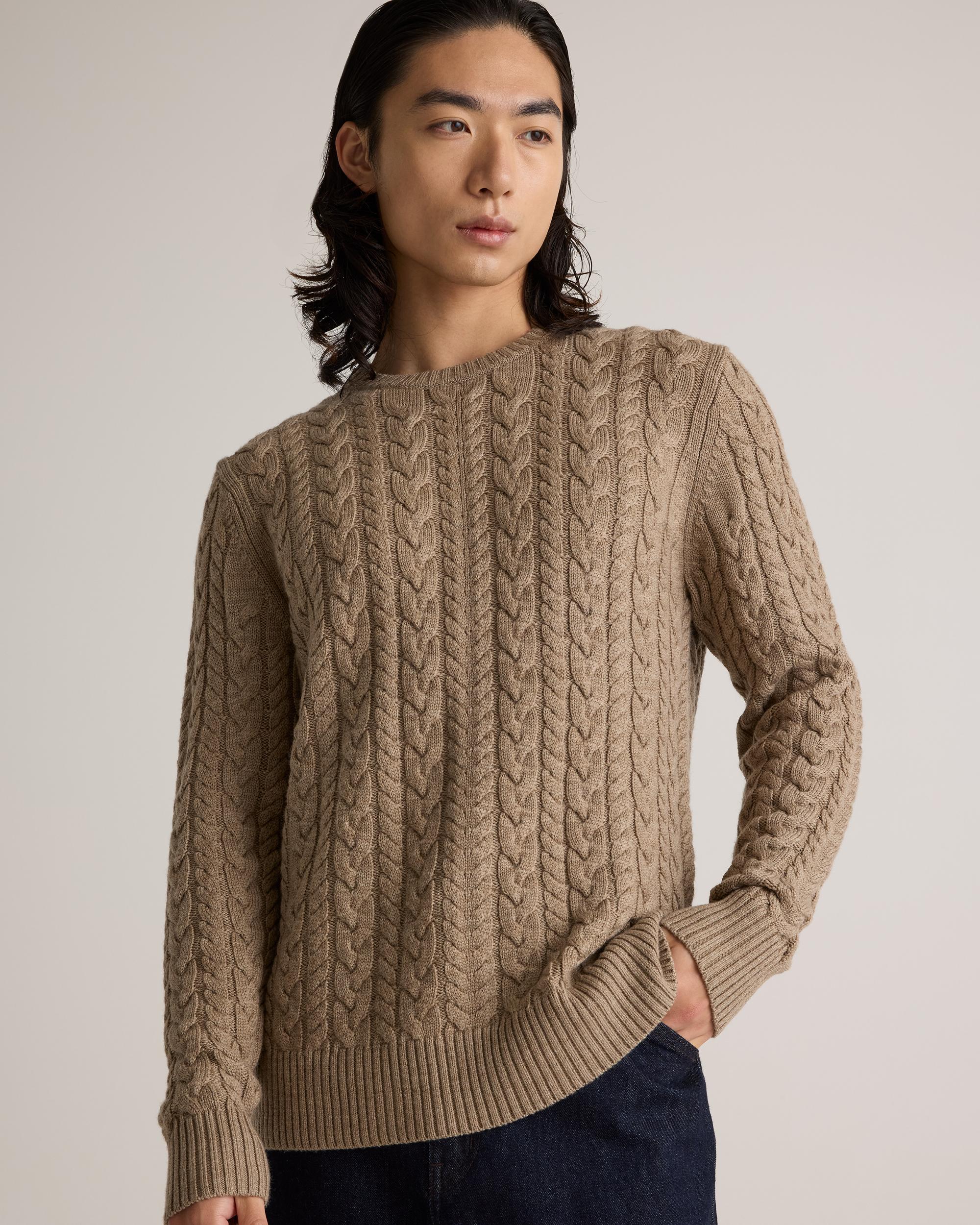 Quince | Men's Australian Merino Wool Cable Crewneck Sweater Product Image