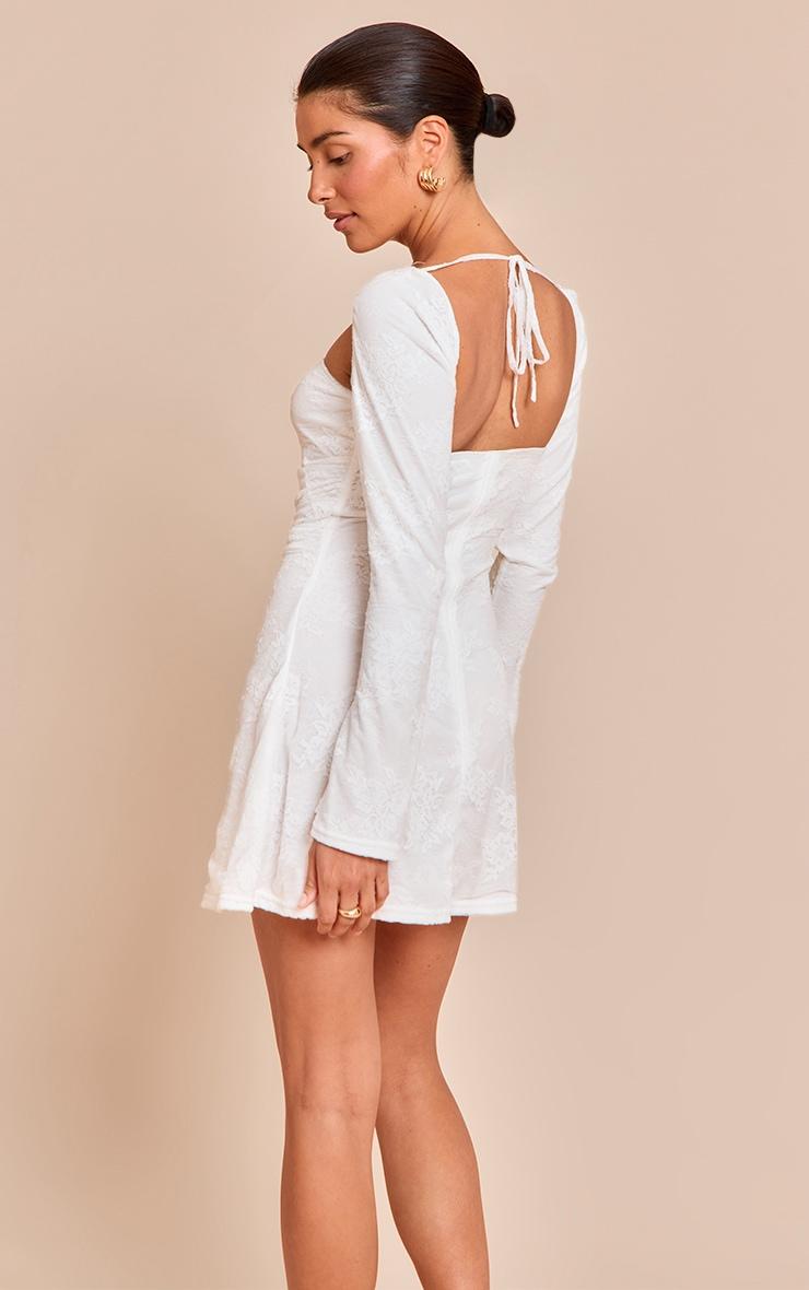 Petite White Lace Long Sleeve Dress Product Image