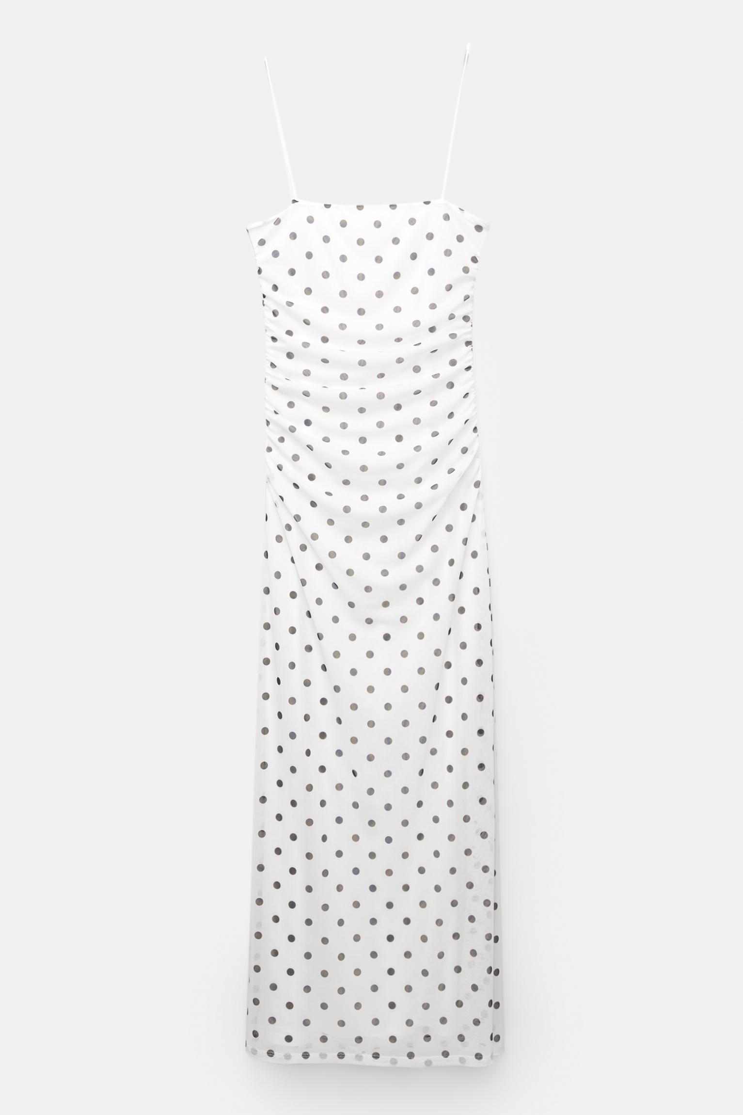 Strappy polka dot midi dress Product Image