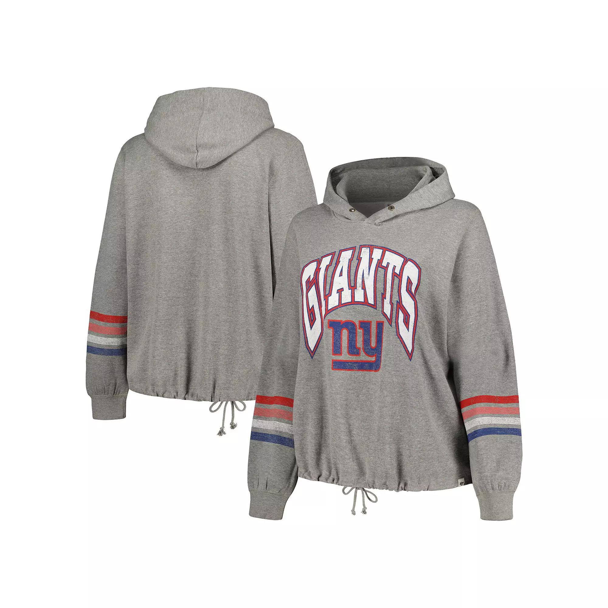 Women's '47 Heather Gray New York Giants Plus Size Upland Bennett Pullover Hoodie, Size: 1XL, Grey Product Image