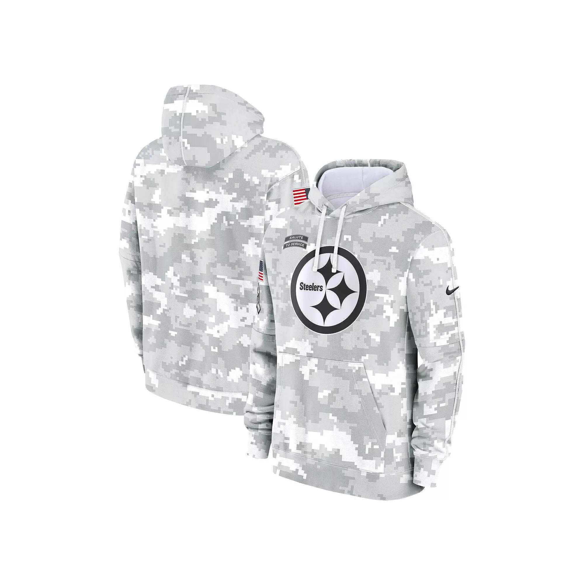 Men's Nike Arctic Camo Pittsburgh Steelers 2024 Salute to Service Club Fleece Pullover Hoodie, Size: Medium, Team Product Image