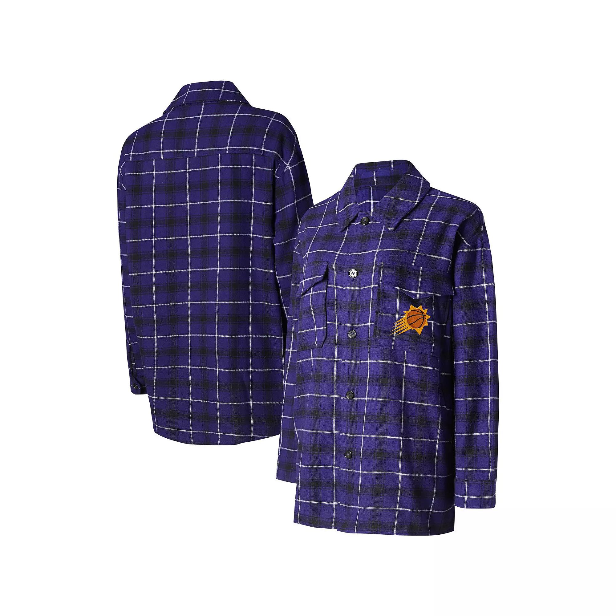 Women's College Concepts Purple/Black Phoenix Suns Boyfriend Button-Up Nightshirt,  Product Image