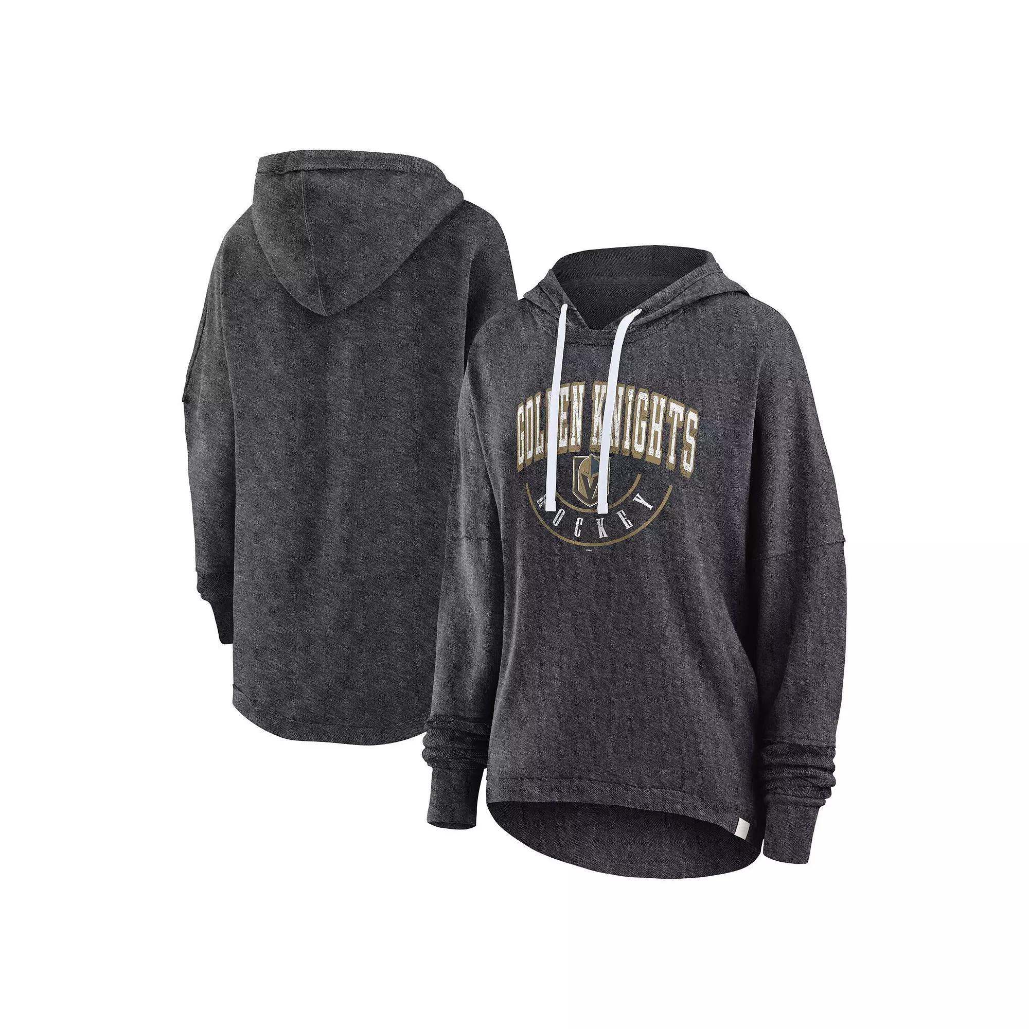 Women's Fanatics Branded Heather Charcoal Vegas Golden Knights Lux Lounge Helmet Arch Pullover Hoodie, Size: Small, Lvk Charco Product Image