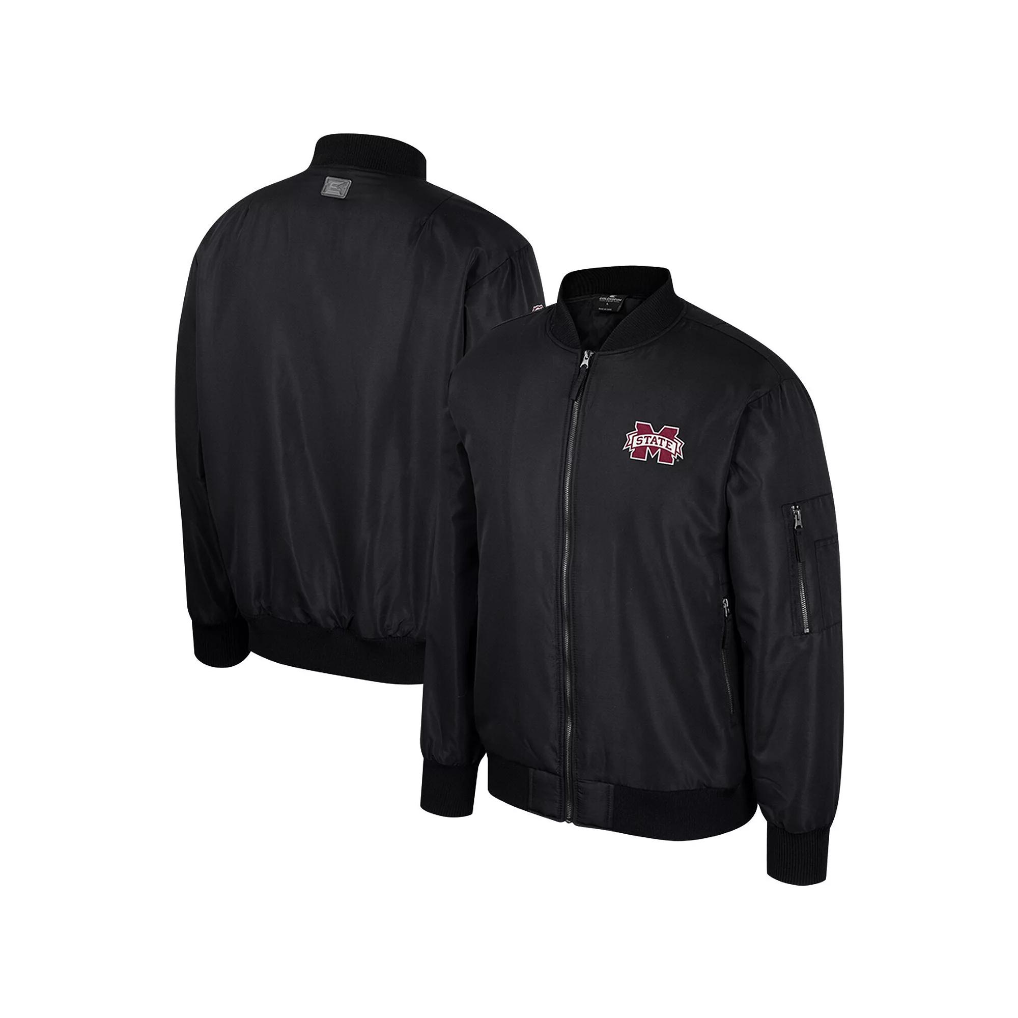 Men's Colosseum Black Mississippi State Bulldogs Full-Zip Bomber Jacket,  Product Image