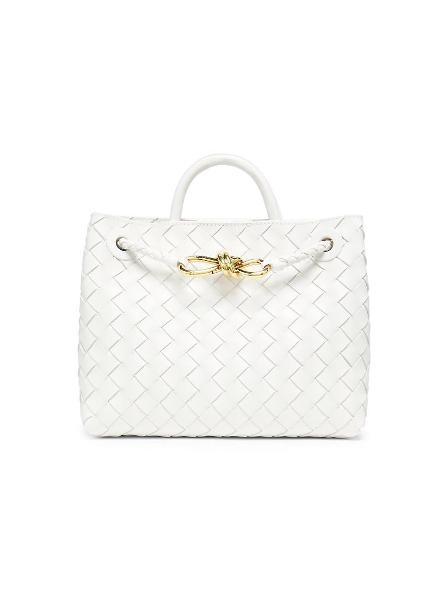 Womens Small Andiamo Intrecciato Leather Top-Handle Bag Product Image