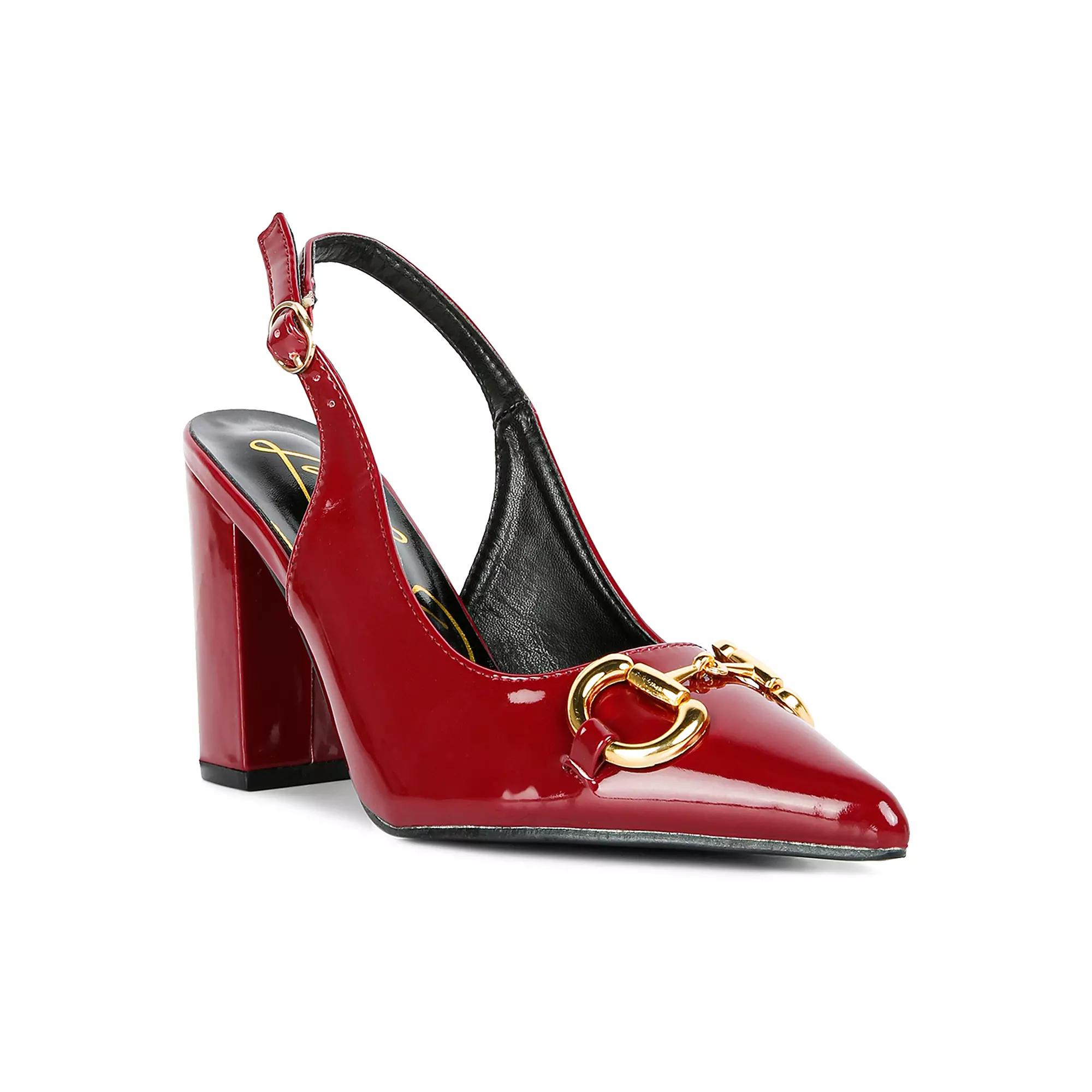 London Rag All Nighter Women's Patent Slingback Heels,  Product Image