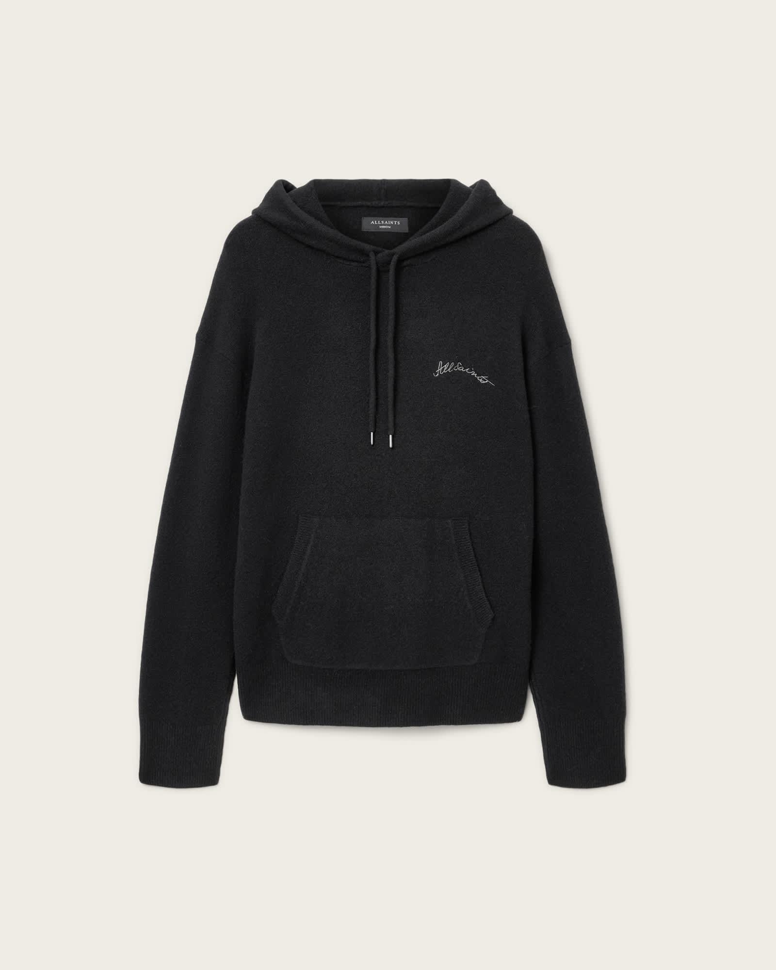 Odessa Embroidered Hoodie Black | ALLSAINTS US Product Image