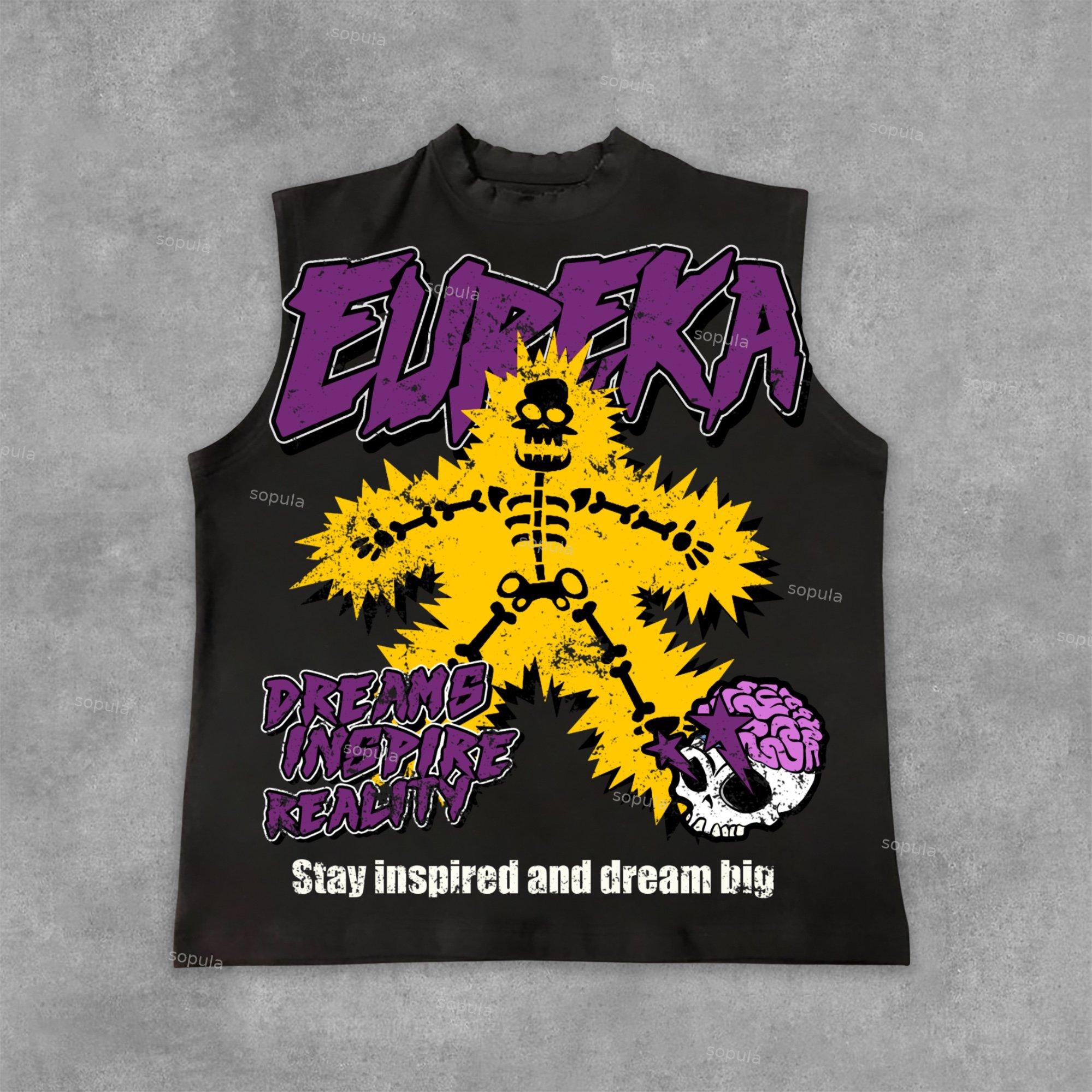 Sopula Dreams Inspire Reality Old Graphic Cotton Sleeveless Shirts Tank Top Product Image