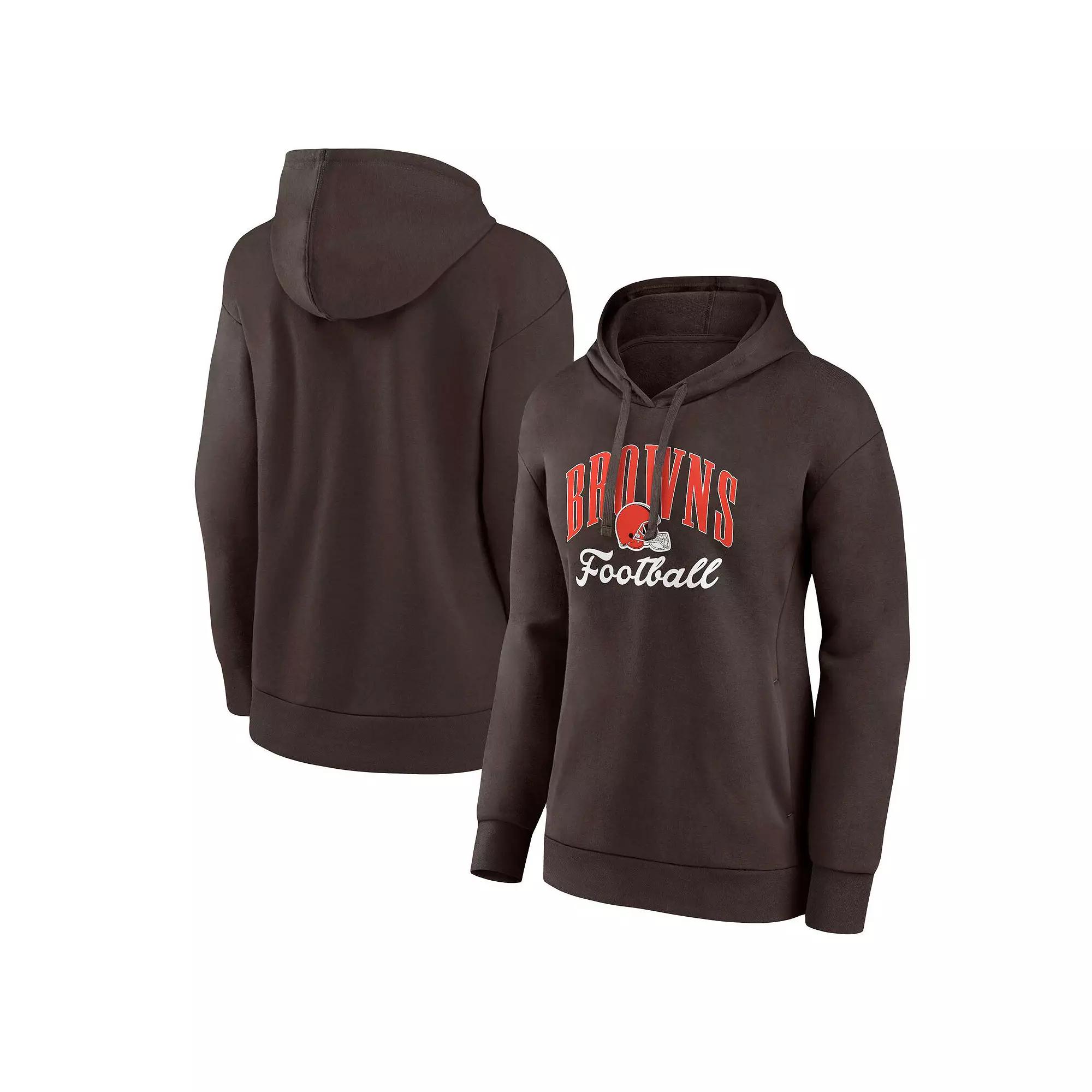 Women's Fanatics Brown Cleveland Browns Victory Script Pullover Hoodie, Size: Small Product Image