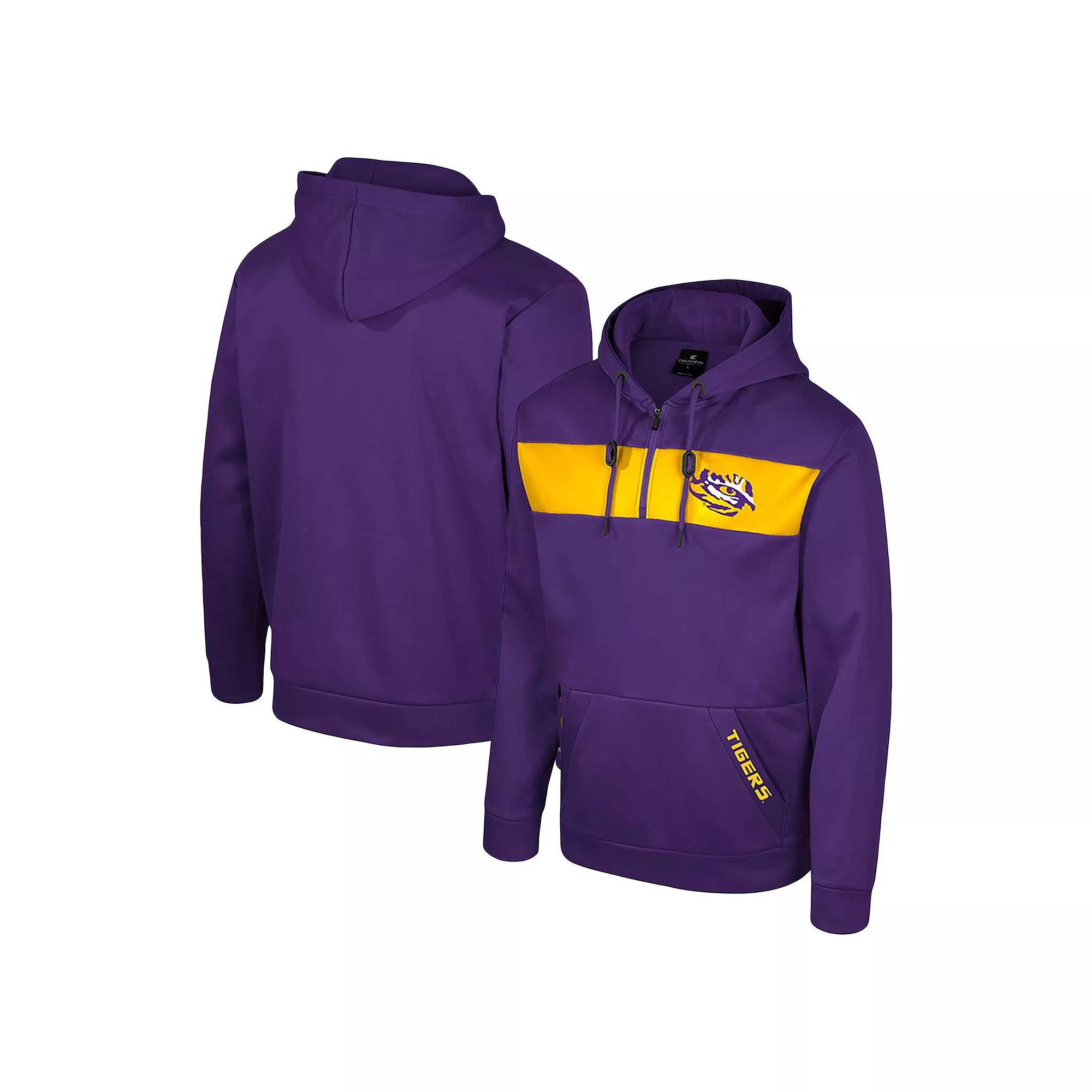 Men's Colosseum Purple LSU Tigers Quarter-Zip Hoodie,  Product Image