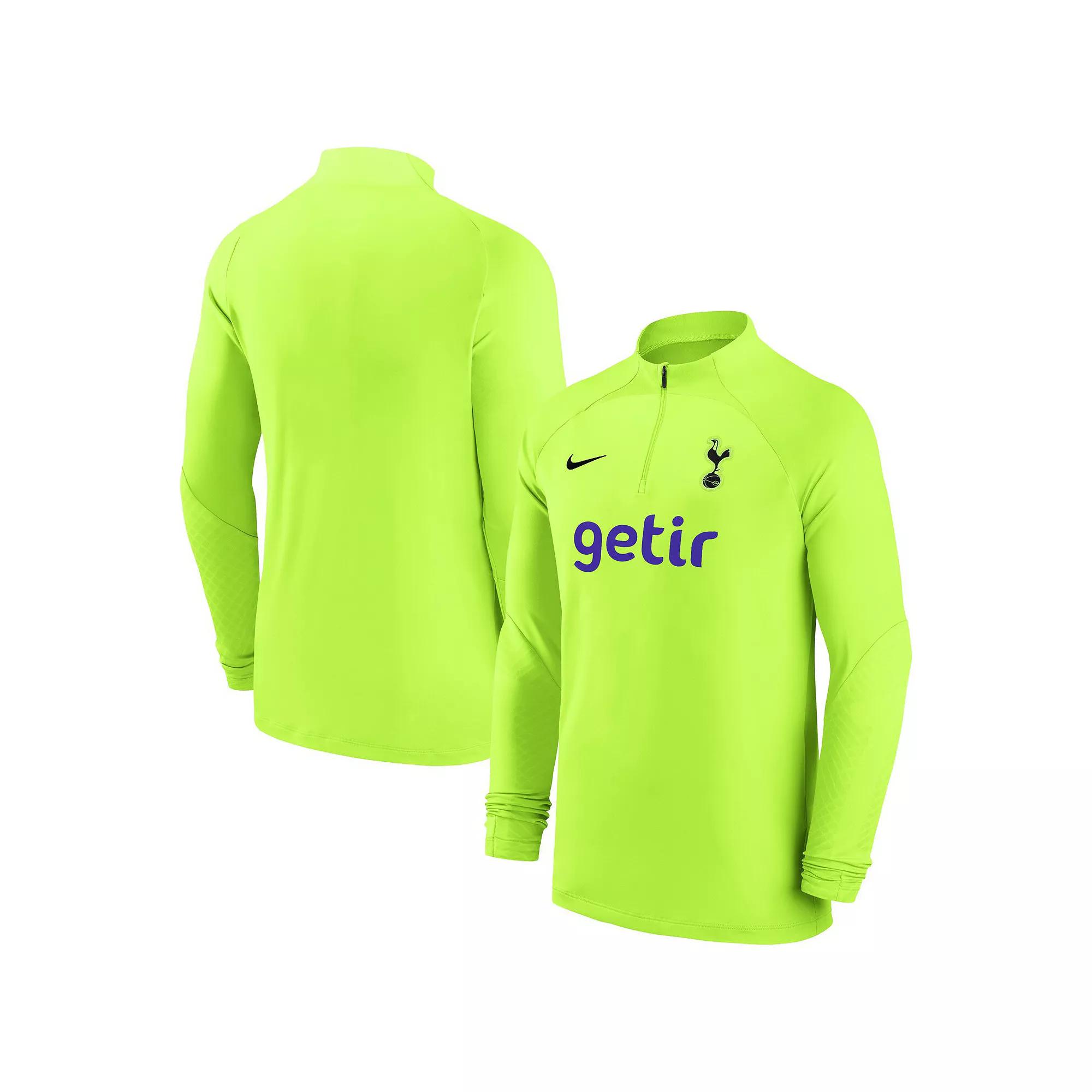 Men's Nike Yellow Tottenham Hotspur 2022/23 Strike Drill Performance Raglan Quarter-Zip Long Sleeve Top, Size: XL, Tot Yellow Product Image