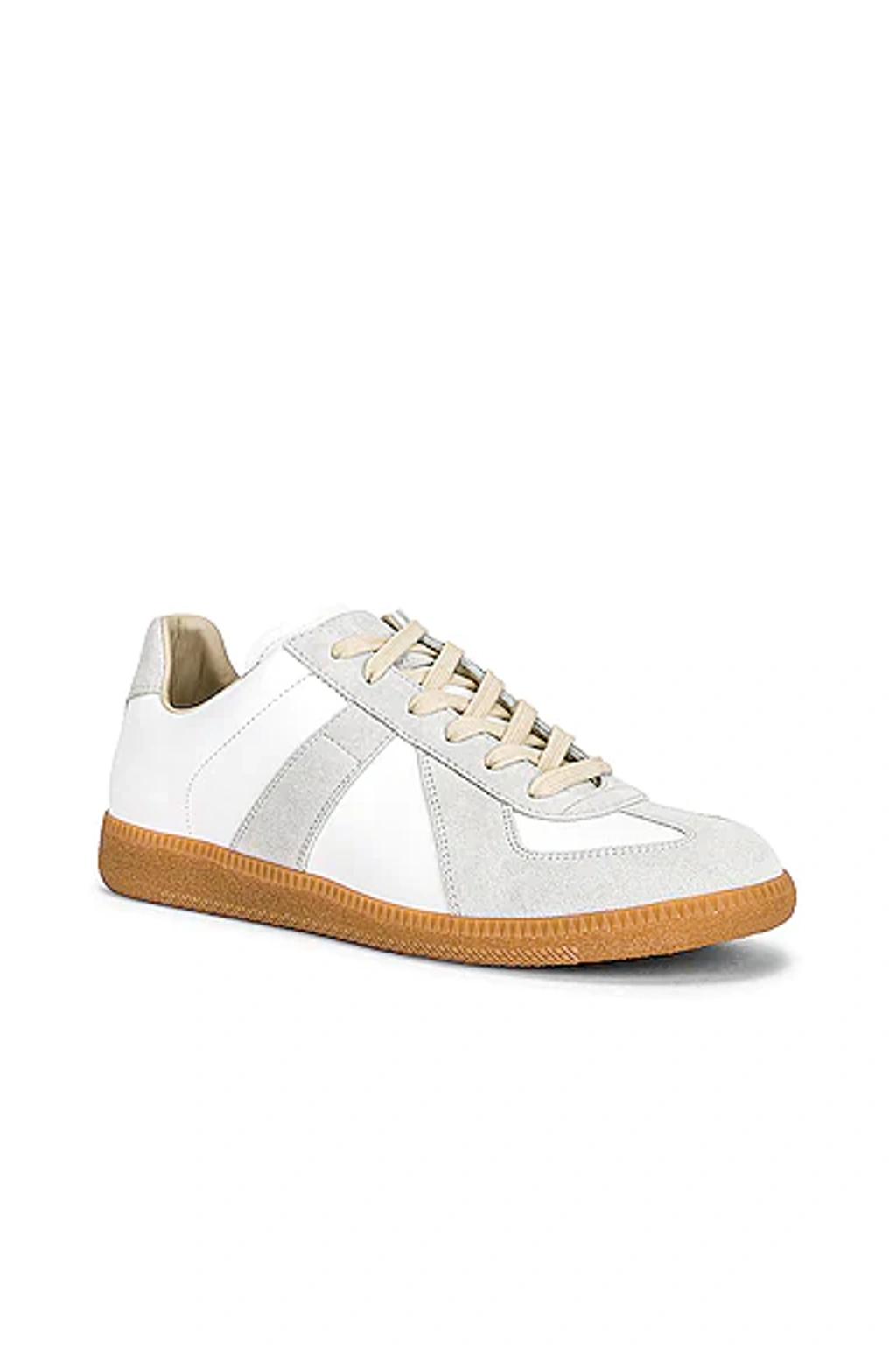 MAISON MARGIELA Replica Leather And Suede Sneakers In White Product Image