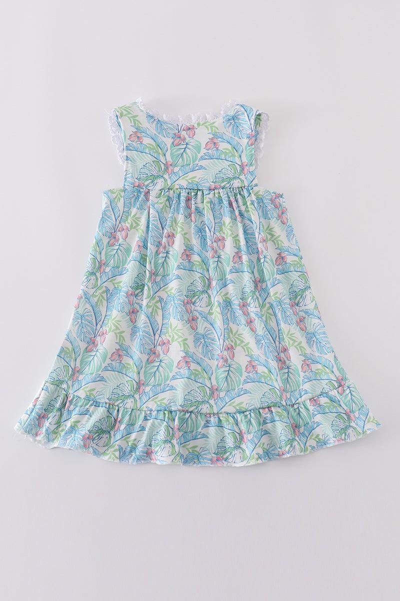 Tropical rainforest plant print dress Product Image