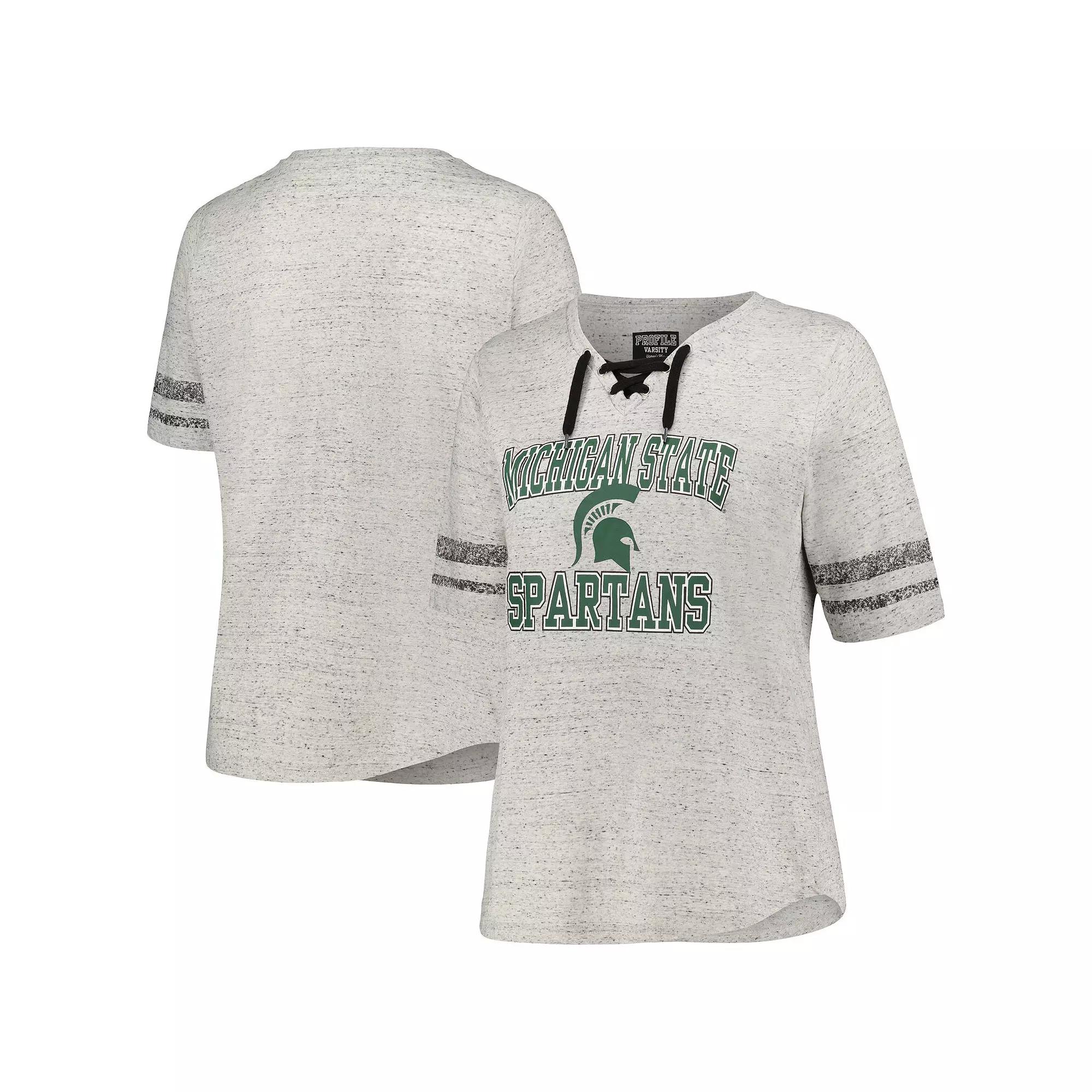 Women's Profile Heather Gray Michigan State Spartans Plus  Product Image