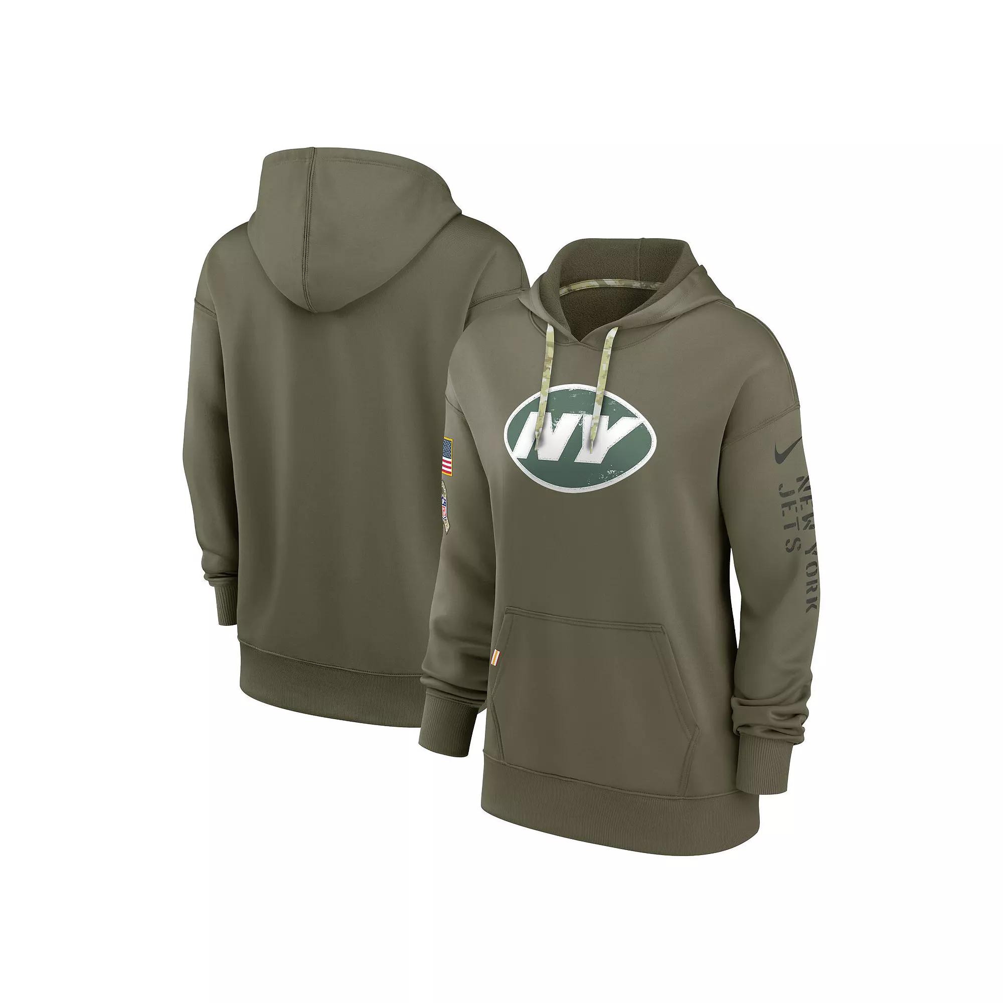 Women's Nike Olive New York Jets Salute To Service Performance Pullover Hoodie, Size: Large, Team Product Image