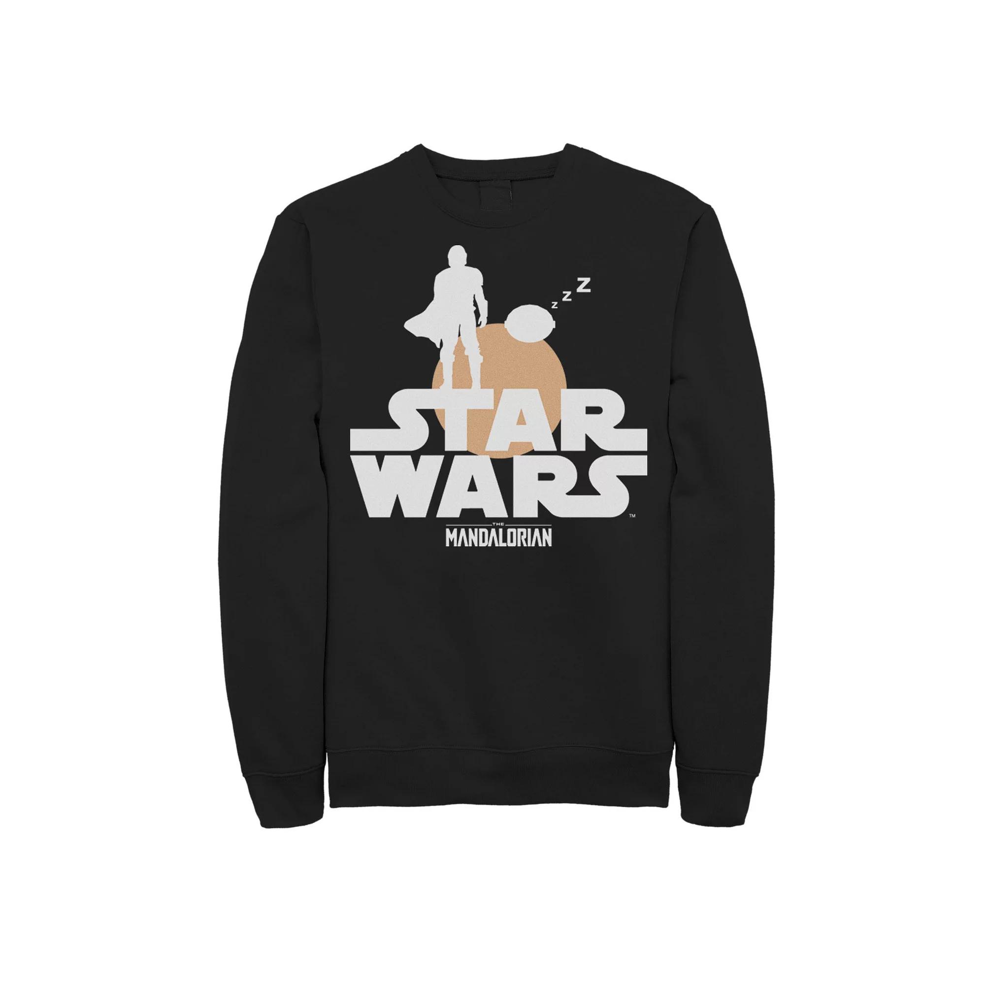 Men's Star Wars The Mandalorian The Child Sunset Silhouette Logo Sweatshirt,  Product Image