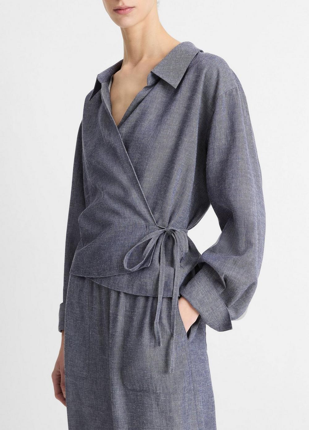 Collared Wrap Top Product Image