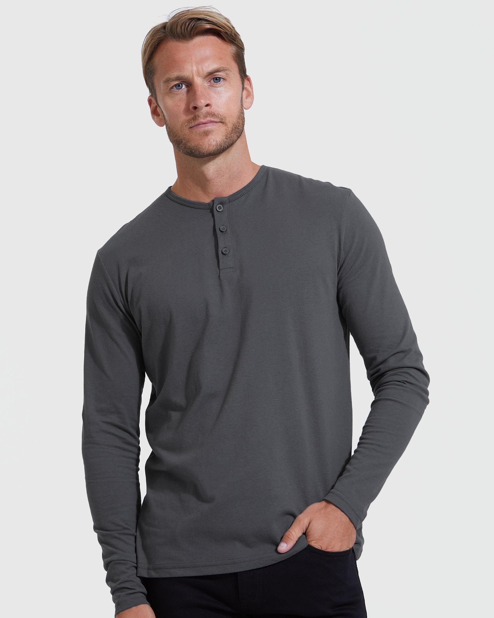 Carbon Classic Long Sleeve Henley Product Image