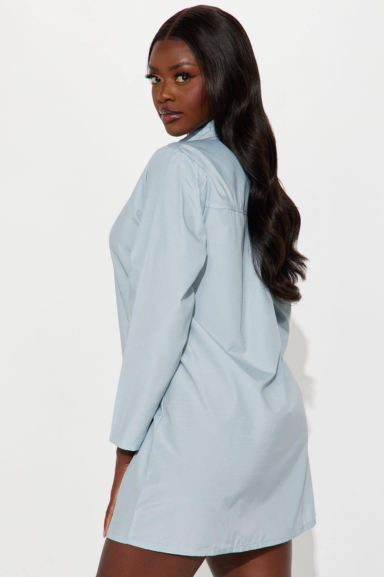 I See You Mini Shirt Dress - Grey Product Image