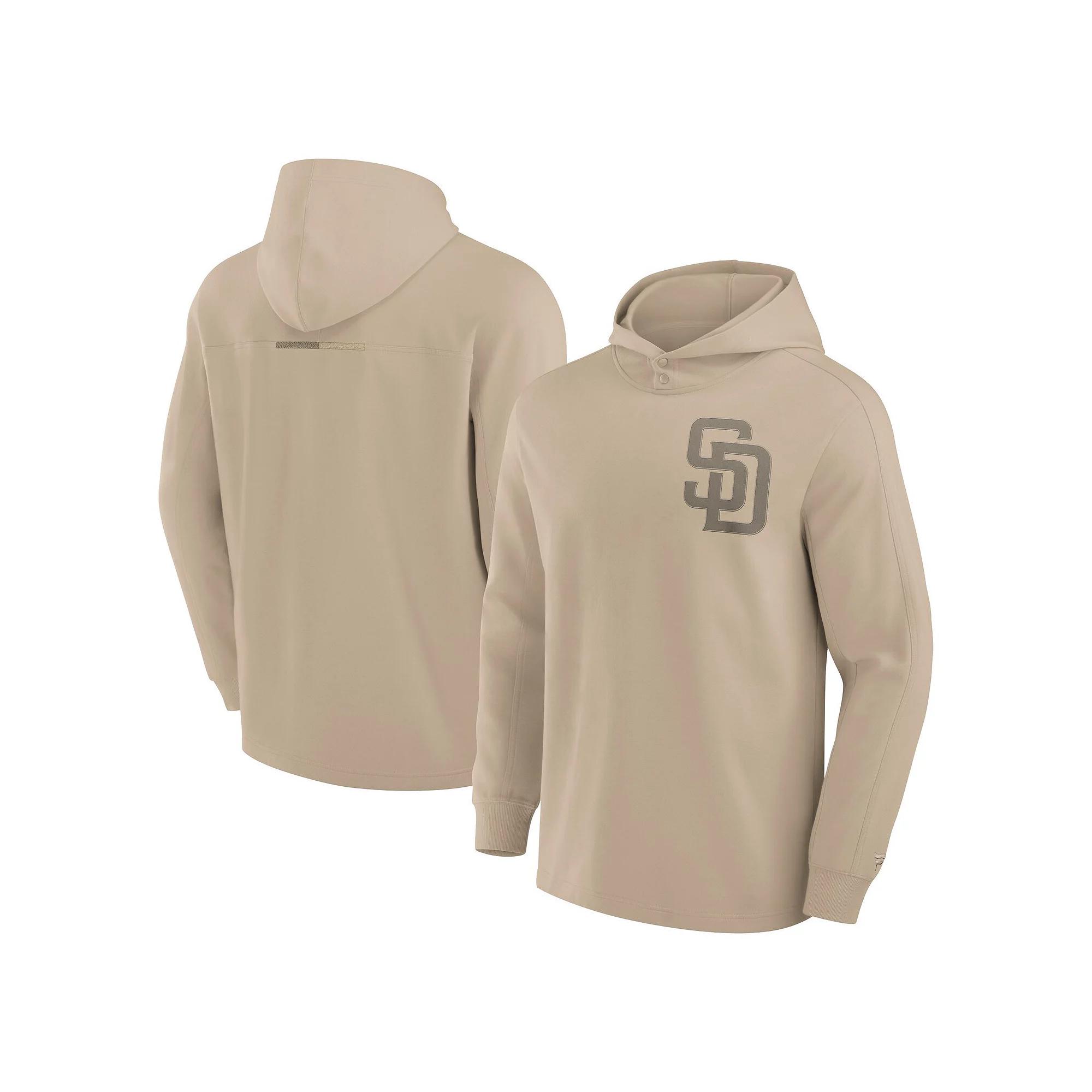 Men's Fanatics Signature Khaki San Diego Padres Elements Lightweight Fleece Hoodie, Size: 5XL, Beig K Product Image