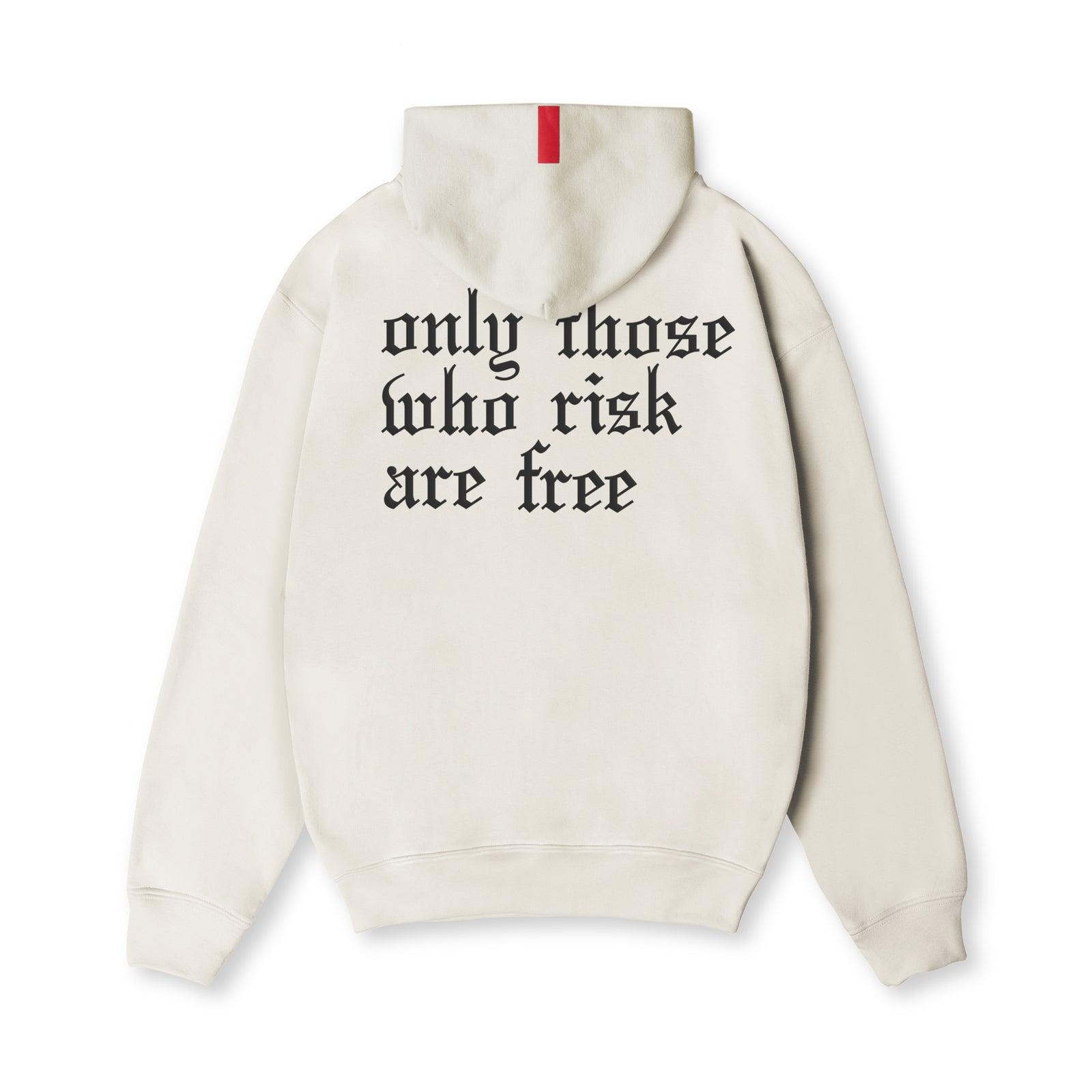 0874. Tech-Terry™ Zip Pocket Hoodie - Stone/Black "OTWR" Product Image