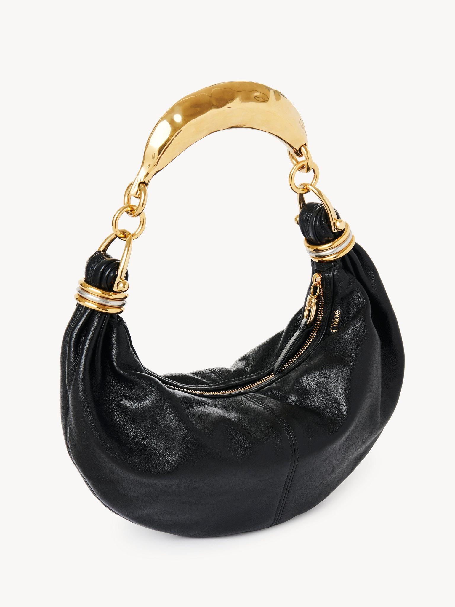 Small Bracelet hobo Bag in grained leather Product Image