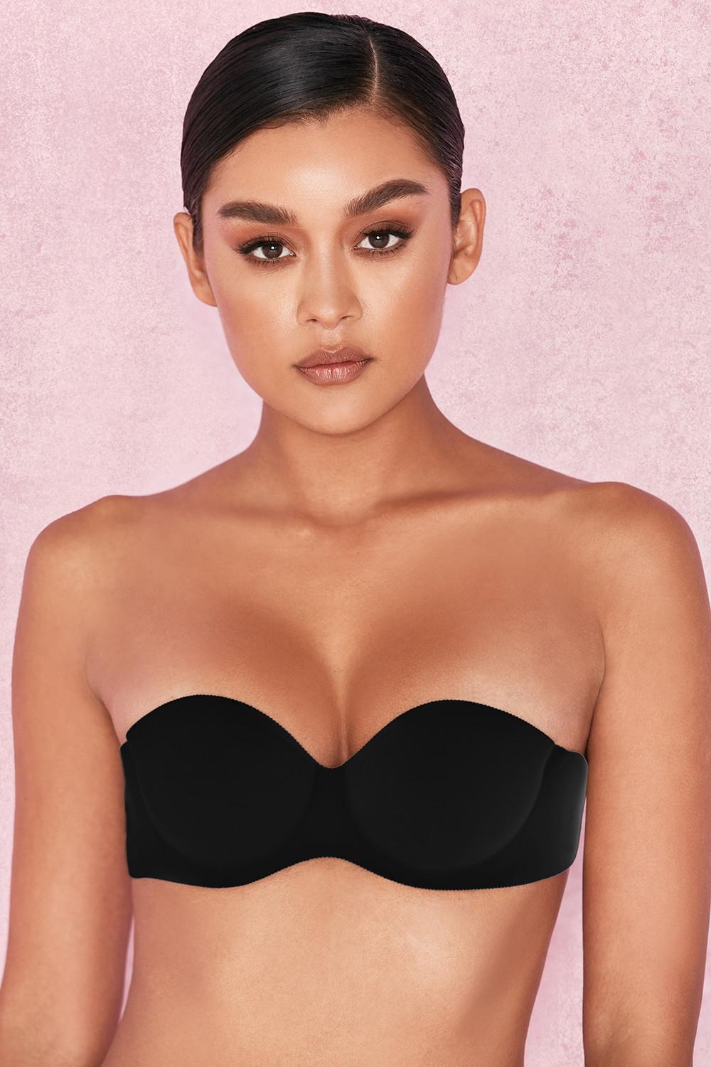  strapless backless moulded sticky bra - black Product Image