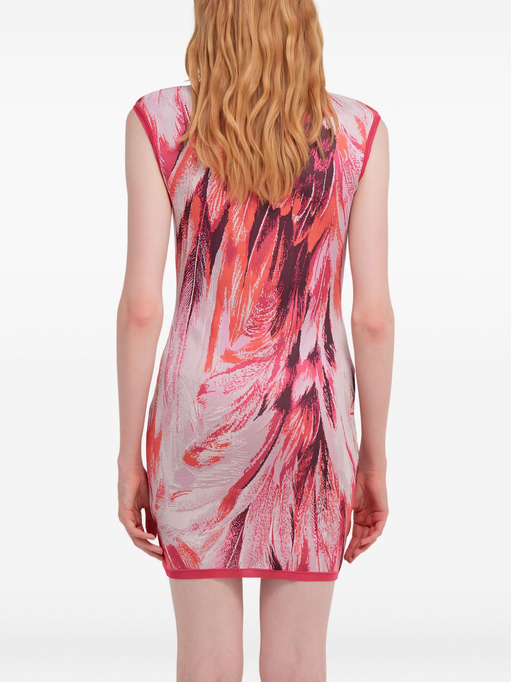 feather-print knit mini dress Product Image