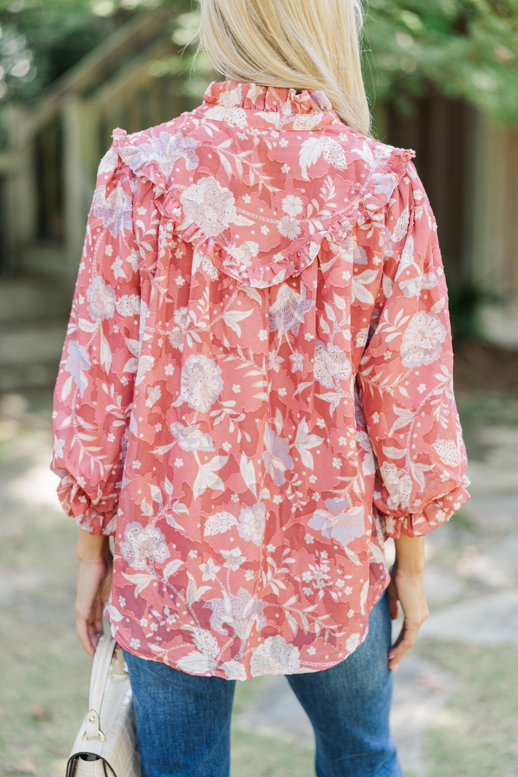 Fate: Give In Light Marsala Floral Blouse Female Product Image