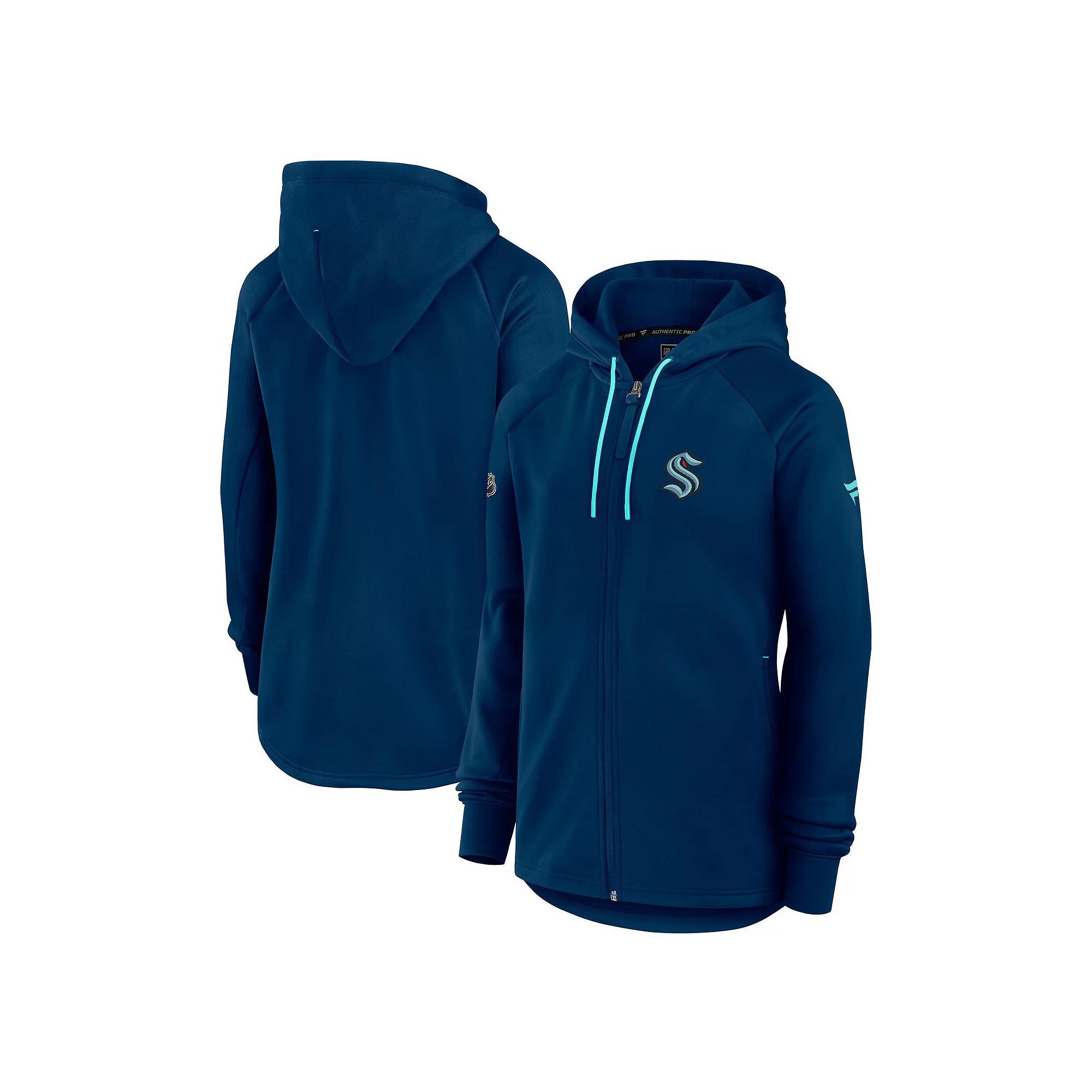 Women's Fanatics Deep Sea Blue Seattle Kraken Authentic Pro Rink Fleece Full-Zip Jacket,  Product Image