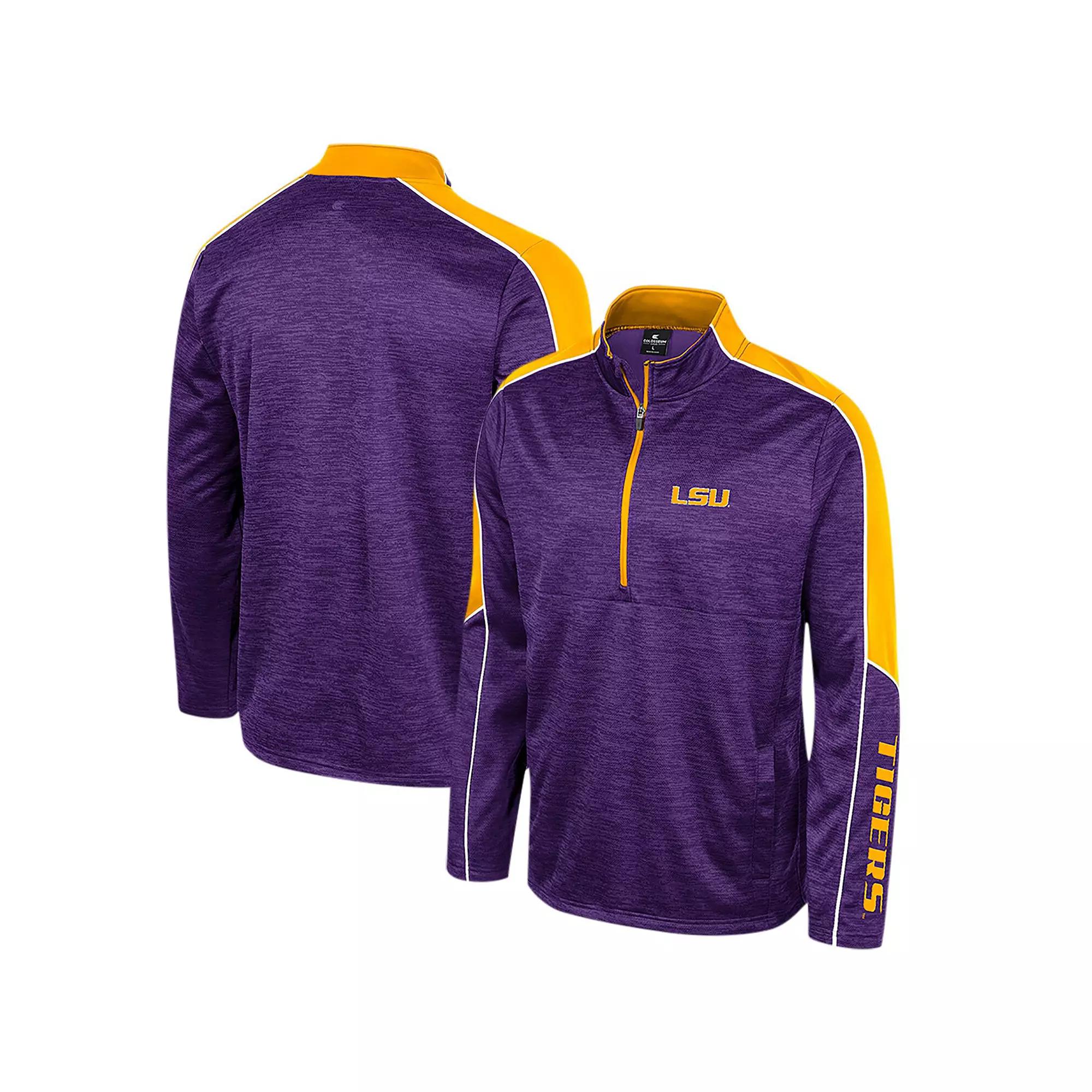 Men's Colosseum Purple LSU Tigers Marled Half-Zip Jacket,  Product Image
