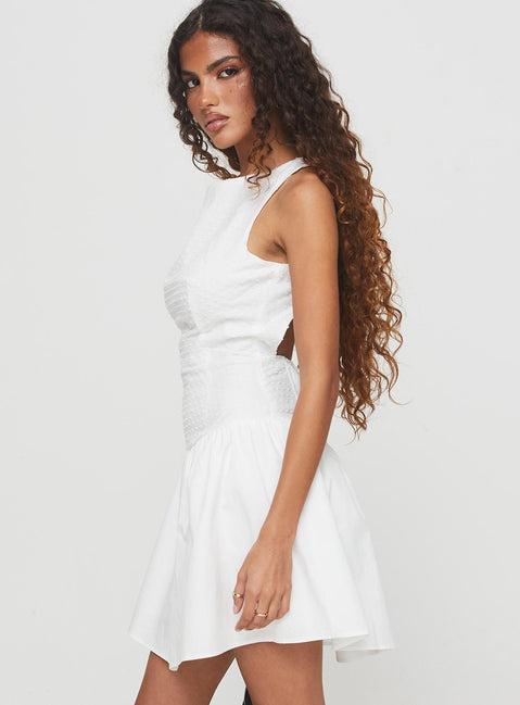 Square It Mini Dress White Product Image