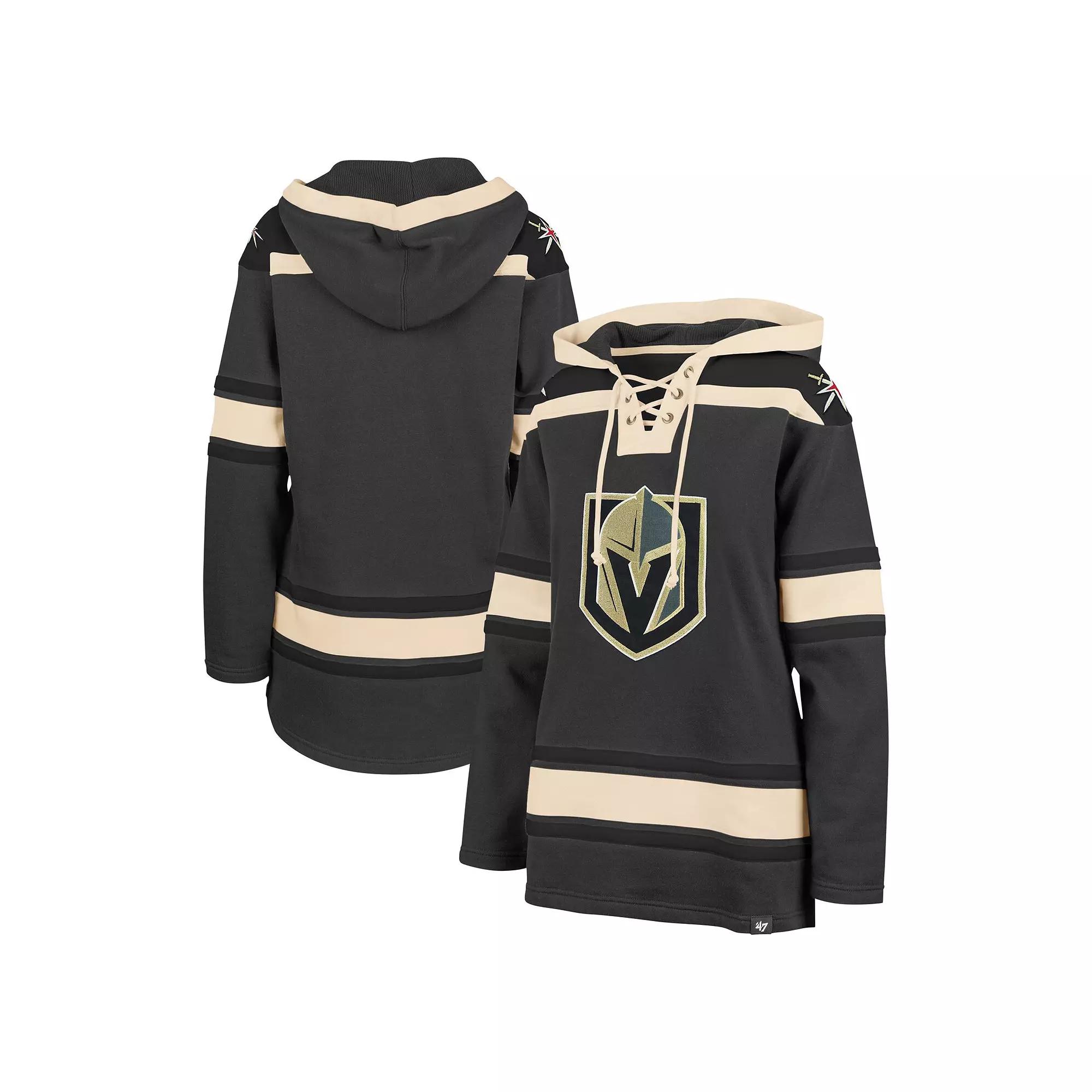 Women's '47 Gray Vegas Golden Knights Superior Lacer Pullover Hoodie,  Product Image