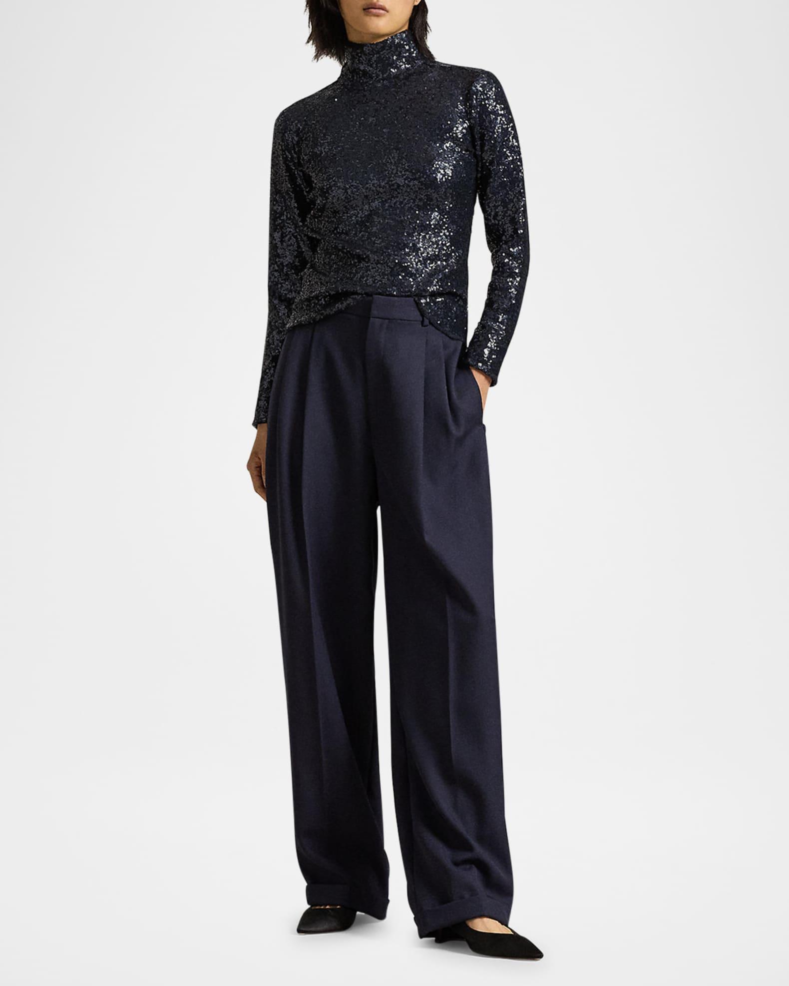 Sequined Mesh Turtleneck Product Image