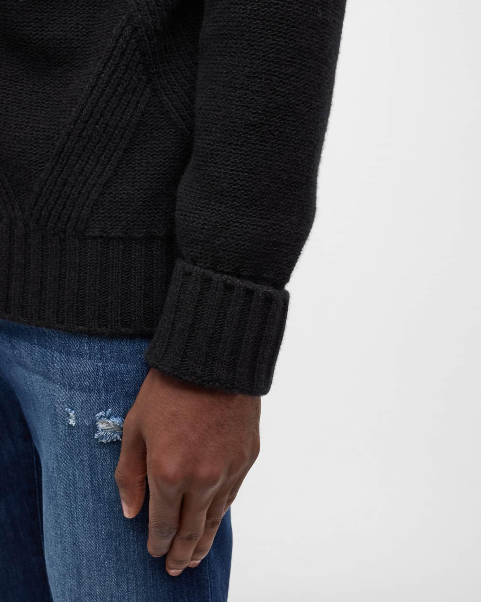 Men's Wool Argyle Jacquard Hooded Full-Zip Sweater Product Image