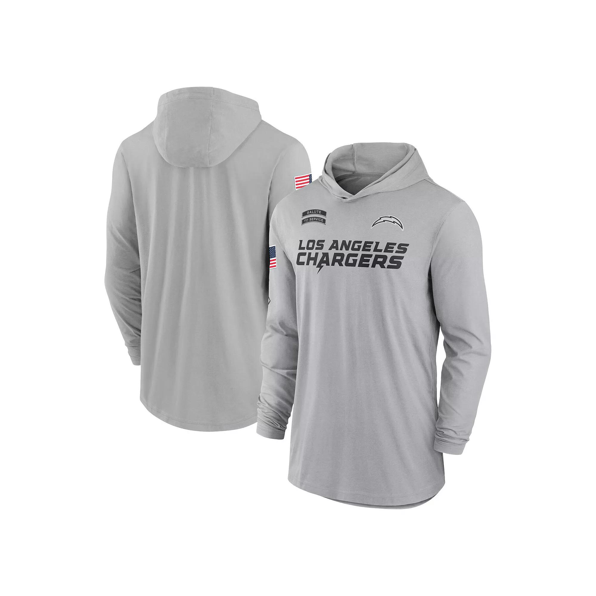 Men's Nike Gray Arizona Cardinals 2024 Salute to Service Lightweight Performance Long Sleeve Hooded T-Shirt, Size: Medium, Grey Product Image