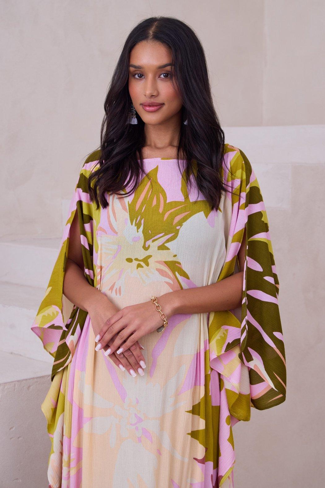 Multicolor Floral Kaftan Maxi Product Image