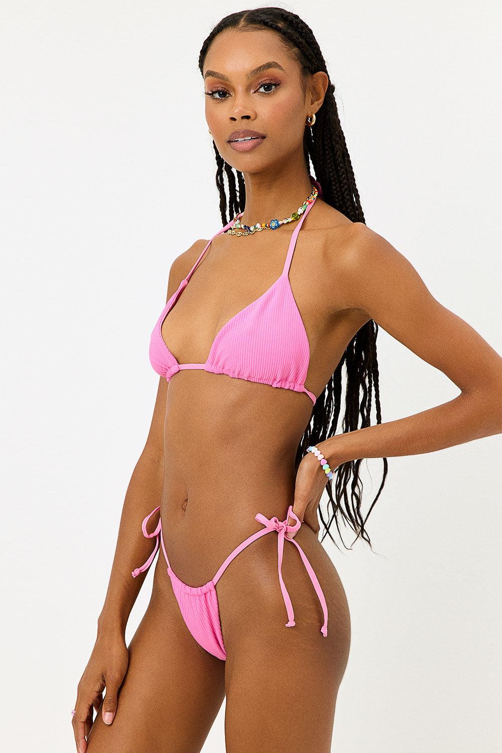 Tia Ribbed String Bikini Bottom - Cherub Product Image