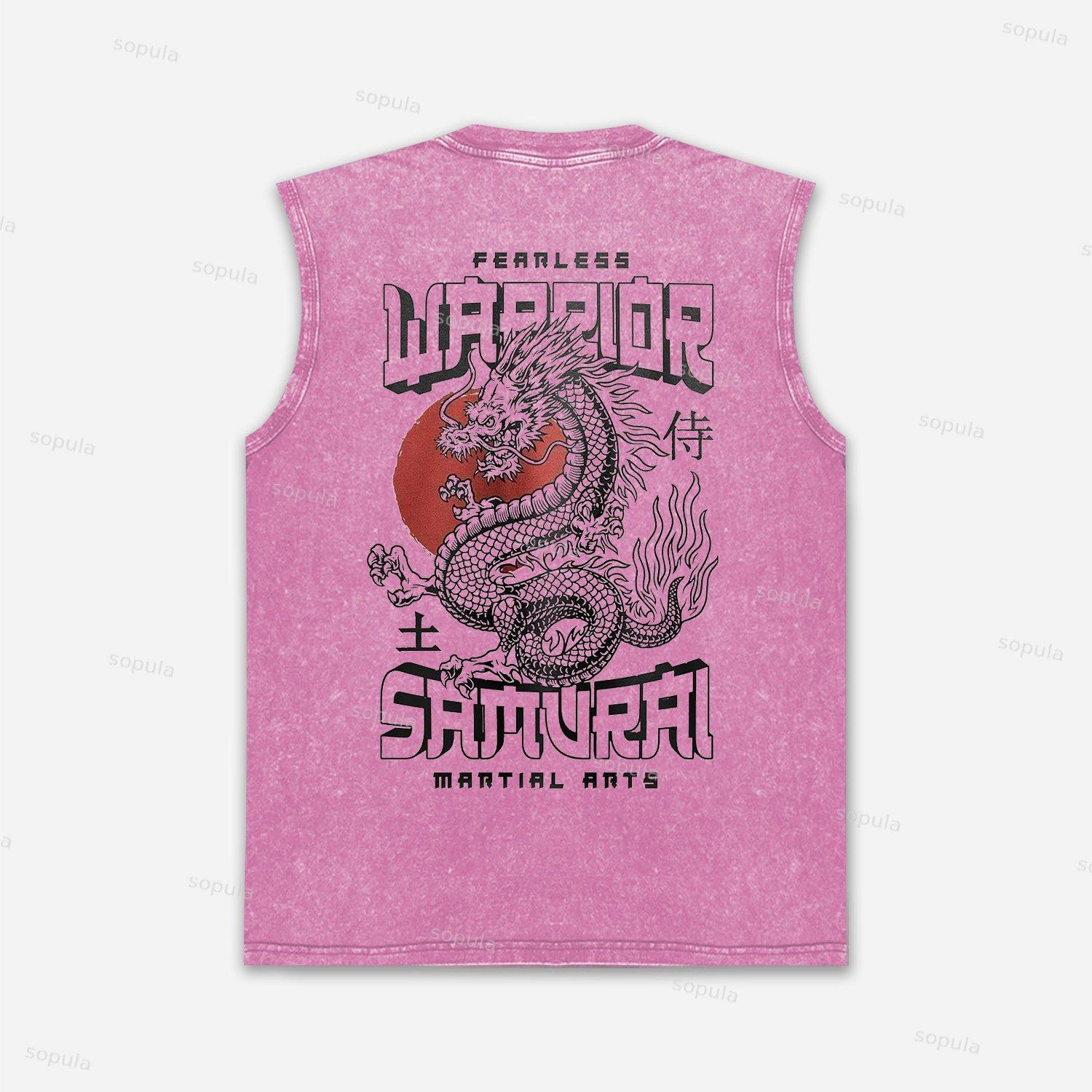 Vintage Dragon Japanese Art Graphic Acid Washed Tank Product Image