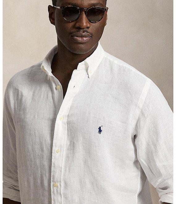 Polo Ralph Lauren Big & Tall Piece Dye Linen Long Sleeve Woven Shirt Product Image